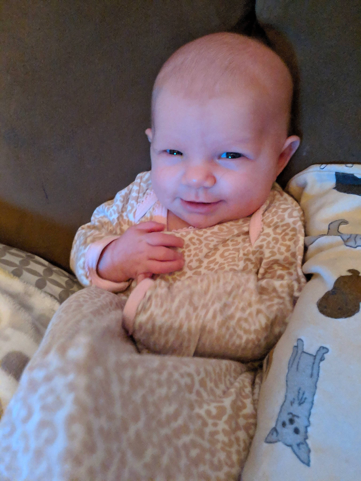 Emma Kae is registered to the contest to win money with this photo: cheek, child, girl, head, infant, iris, nose, person, product, sitting, skin, smile, textile, toddler