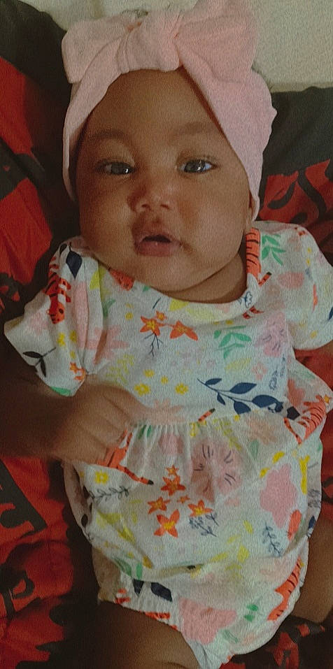 Dream joined the competition — help win amazing prizes! baby, baby_products, baby_toddler_clothing, cap, cheek, child, dress, eye, face, forehead, happy, headwear, iris, lip, nose, pattern, person, pink, skin, sleeve