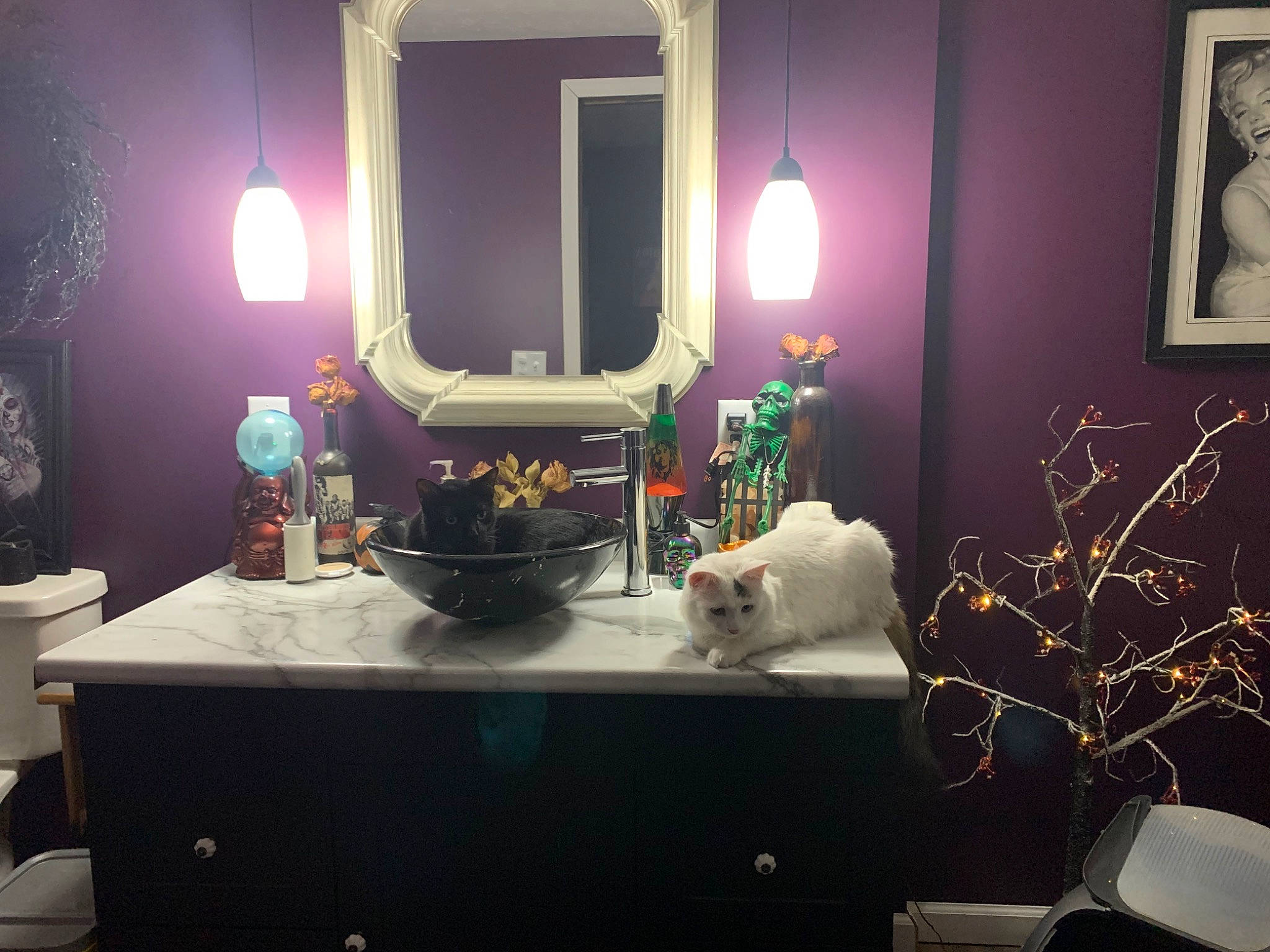 Moon joined the competition — help win amazing prizes! architecture, audio_equipment, building, decoration, desk, event, interior_design, lamp, light, living_room, magenta, picture_frame, plant, property, purple, space, table, textile, violet, wall