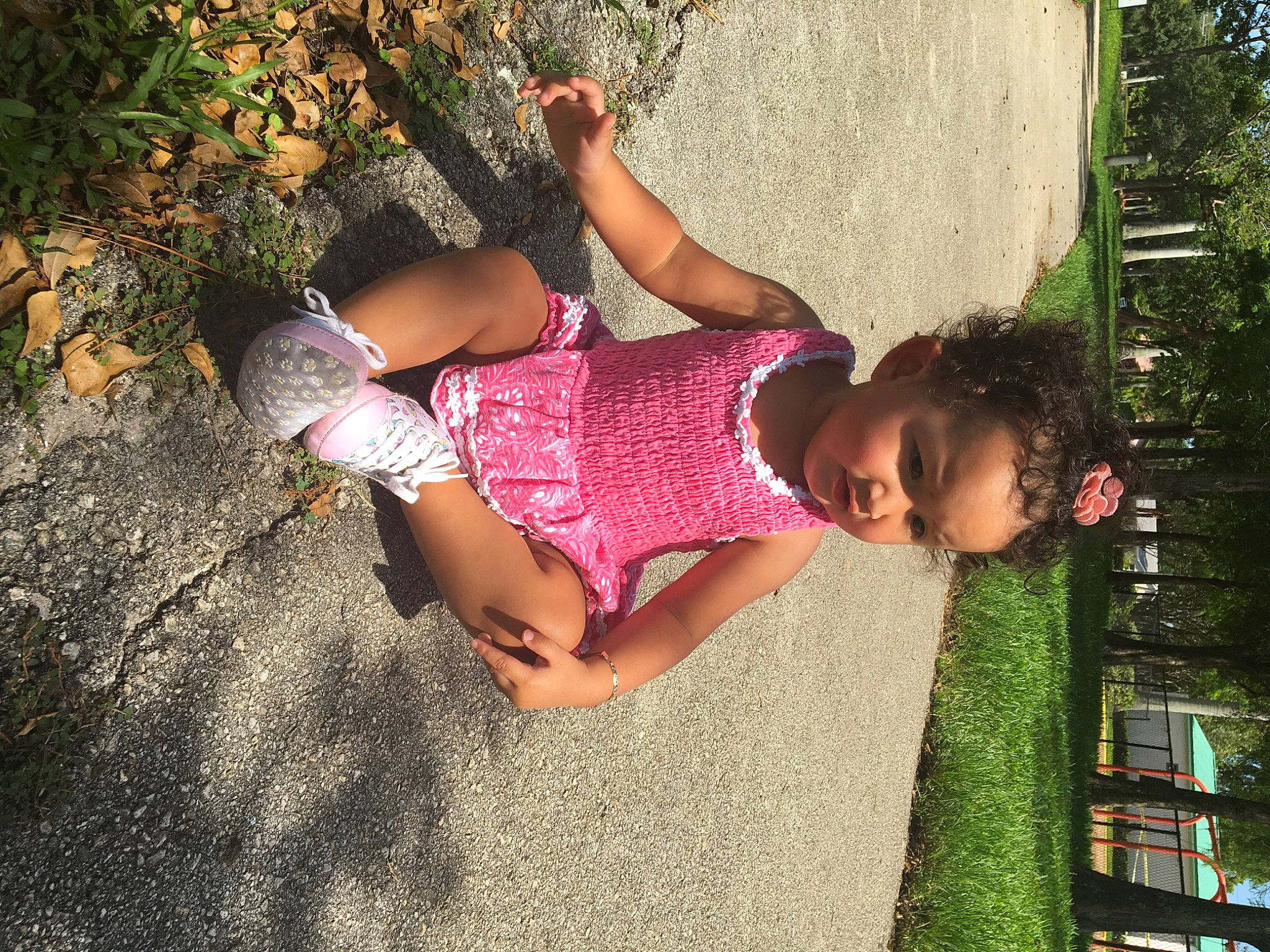 Izabel is registered to the contest to win money with this photo: botany, child, fun, grass, happy, leg, leisure, person, photography, plant, summer, tree, vacation