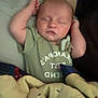 Tyler joined the competition — help win amazing prizes! baby, sleeping, blanket, tattoo, arm, clothing, pacifier, bed, rest, infant, person, portrait, comfort, cute, child, soft, nap, green_shirt, peaceful, indoors