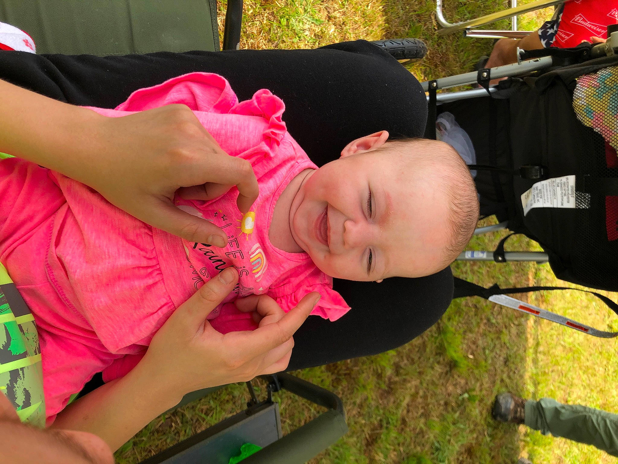 Ryanne is registered to the contest to win money with this photo: baby, child, finger, joy, person, pink, play, toddler