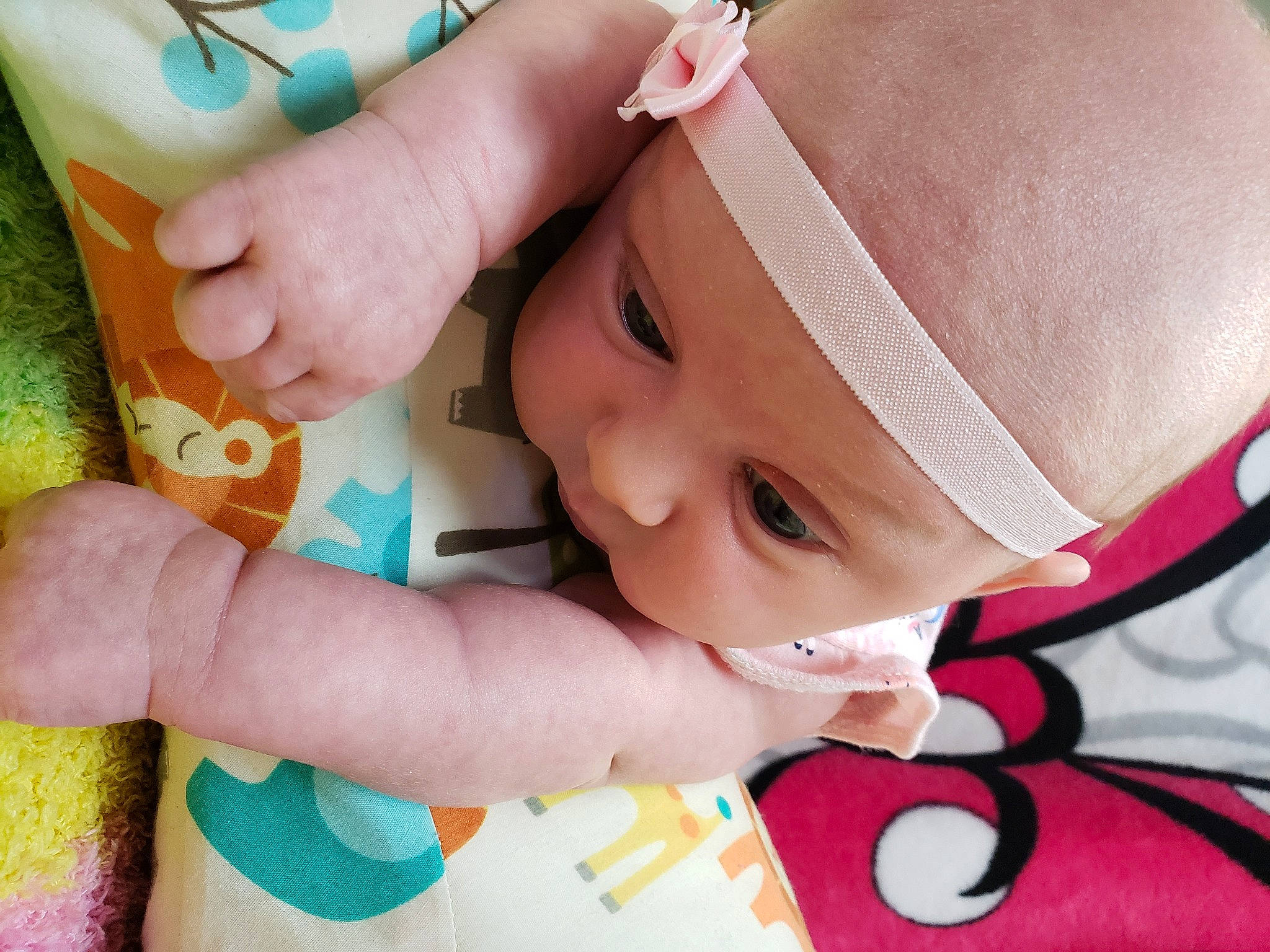Mackenzie joined the competition — help win amazing prizes! baby, baby_products, baby_sleeping, baby_toddler_clothing, beauty, cheek, child, ear, finger, hair_accessory, hand, headwear, nail, nose, person, pink, play, product, skin, toddler