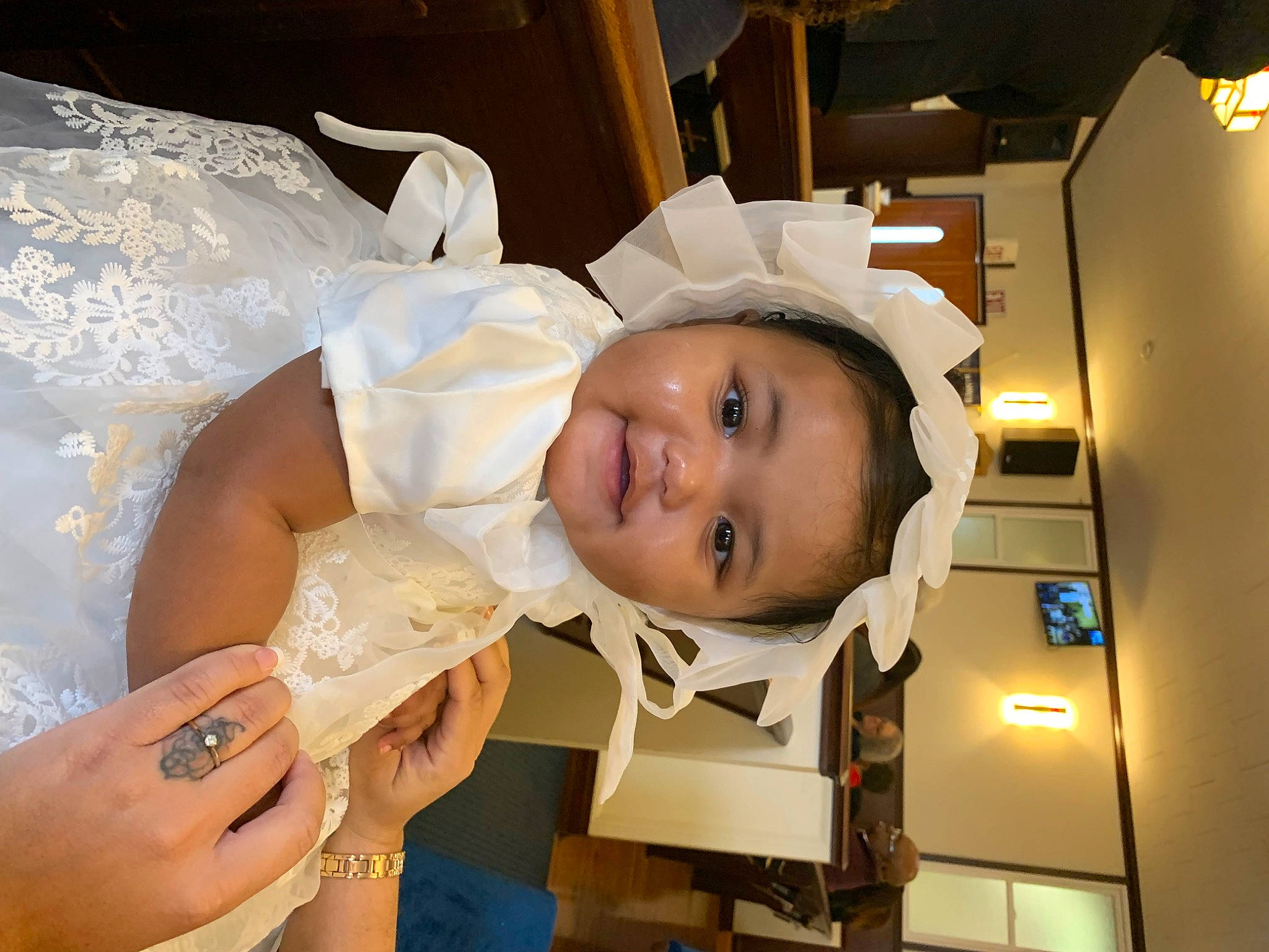 Ahmelina is registered to the contest to win money with this photo: baby, baby_products, baby_toddler_clothing, bridal_clothing, bride, child, dress, event, fashion_accessory, finger, happy, hat, headpiece, helmet, jewellery, person, smile, tie, toddler, wedding_ceremony_supply