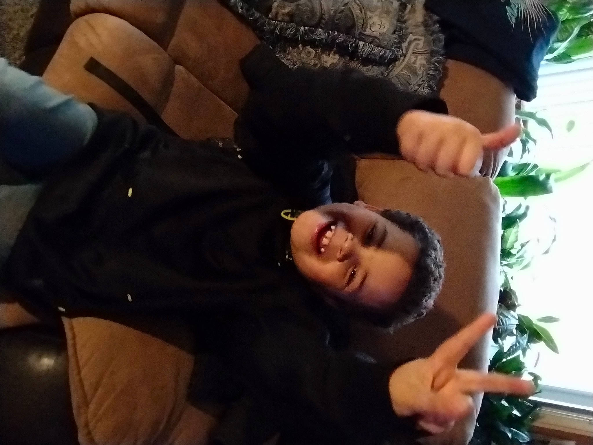 Conner joined the competition — help win amazing prizes! black_hair, cool, elbow, event, eyewear, finger, fun, gesture, grass, hand, happy, human_leg, interaction, joint, joy, person, plant, smile, thigh, tree