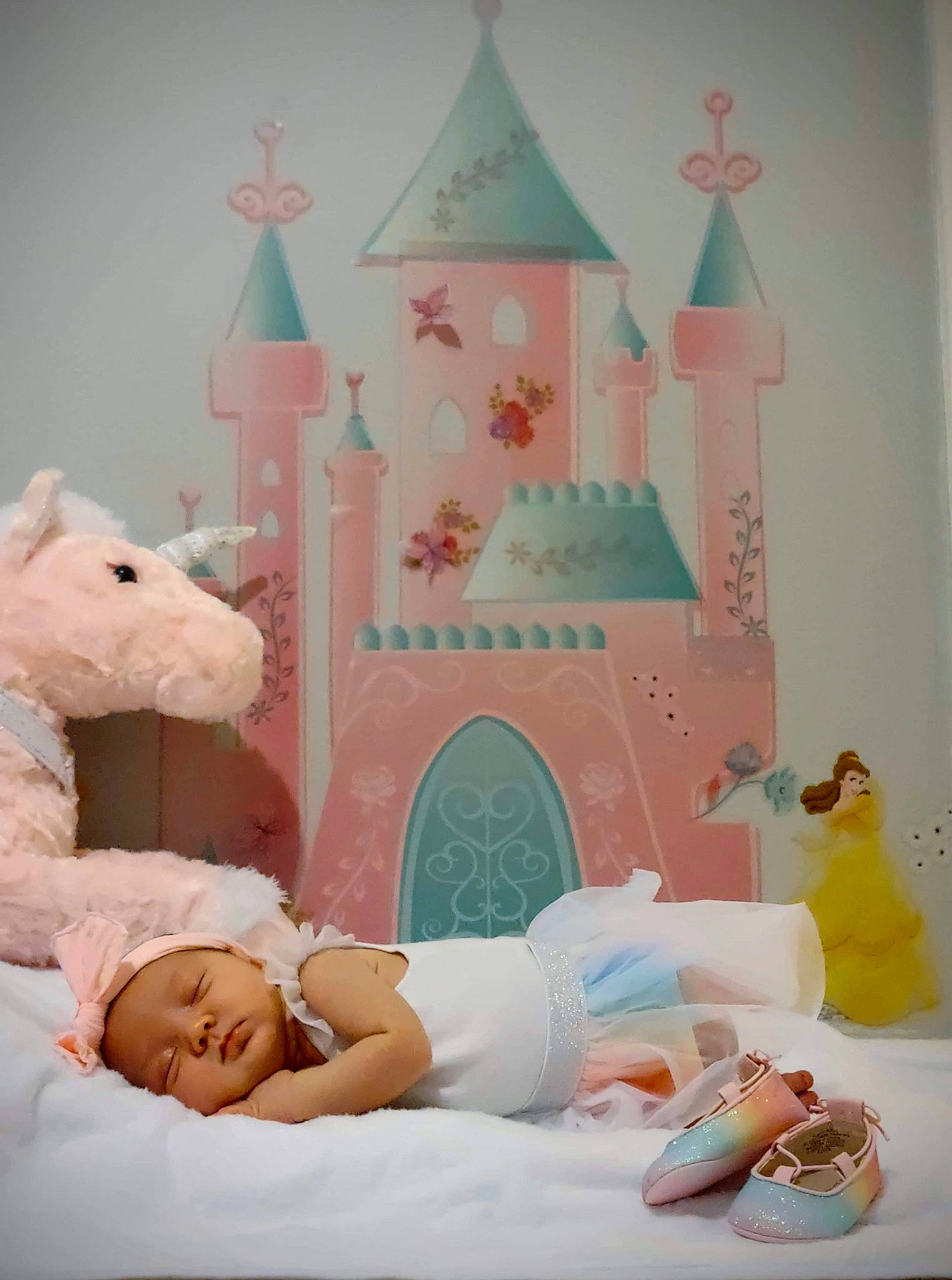 Aria is registered to the contest to win money with this photo: baby, baby_products, bed, bedtime, child, furniture, headwear, infant_bed, nursery, person, pink, product, room, toy