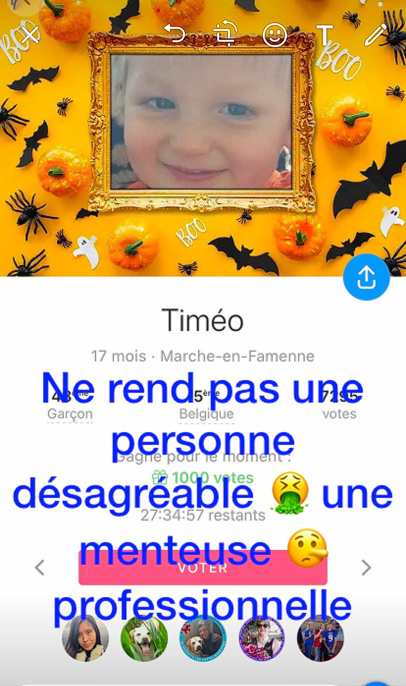 Kennaya-minouche a rejoint le concours — aidez-le/la à gagner de superbes lots ! advertising, art, baby, child, design, facial_expression, font, fun, happy, headwear, joy, logo, orange, organ, person, picture_frame, poster, product, rectangle, screenshot