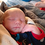 Chase joined the competition — help win amazing prizes! baby, blanket, bodypart, clothing, face, finger, hand, head, hoodie, knitwear, newborn, person, photography, portrait, quilt, sleeping, sweater, sweatshirt, towel