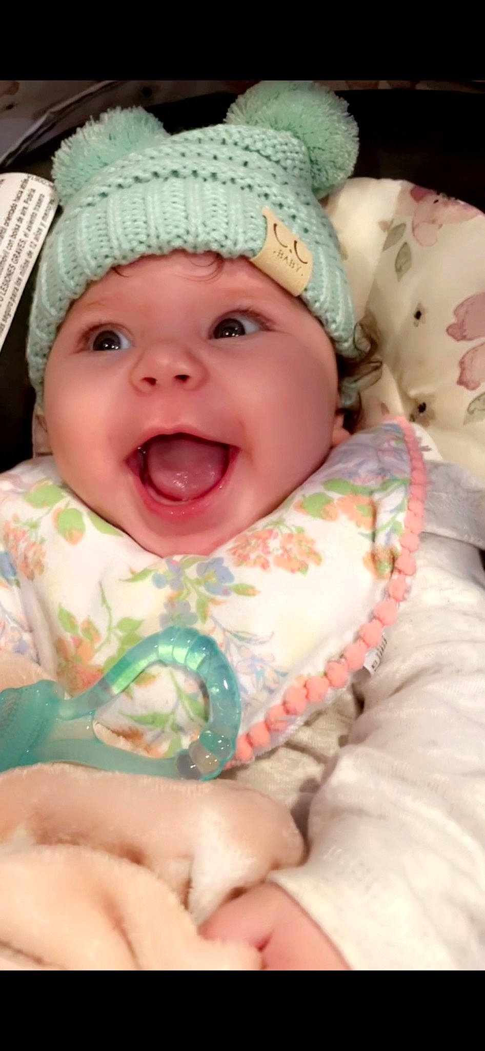 Journey joined the competition — help win amazing prizes! baby, baby_toddler_clothing, cap, cheek, chin, eye, face, facial_expression, happy, head, headgear, headwear, iris, lip, nose, organ, person, pink, skin, sleeve