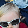 Knox is registered to the contest to win money with this photo: accessory, blond_hair, casual, child, closeup, clothing, cool, face, fan, fashion, head, indoor, levi's, mesh, person, portrait, red_shirt, sunglasses, toddler, young_child