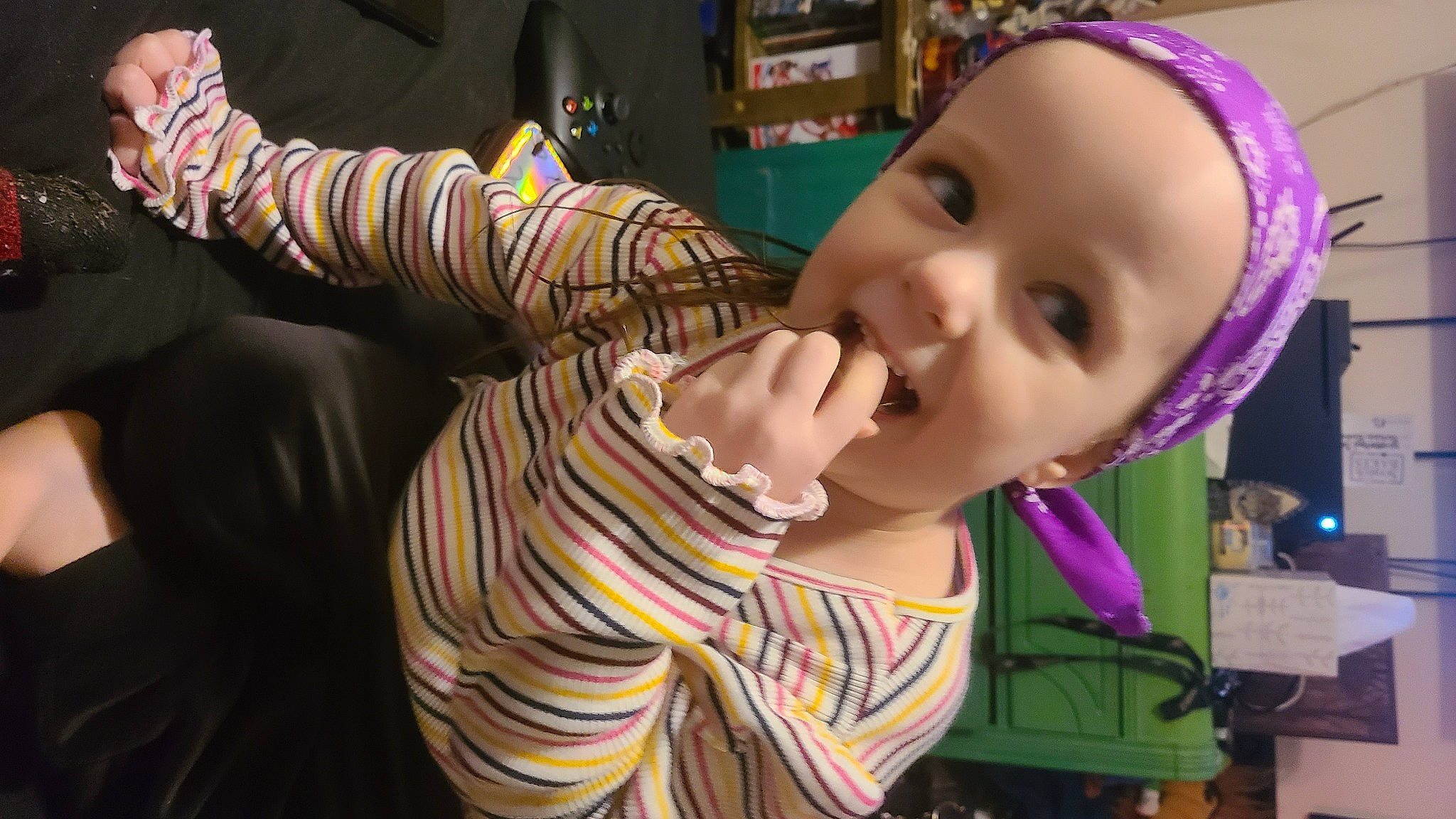 Ivory is registered to the contest to win money with this photo: baby, baby_toddler_clothing, cheek, child, ear, eye, eyelash, fashion_accessory, finger, fun, happy, mouth, nail, neck, nose, person, skin, smile, tableware, thumb