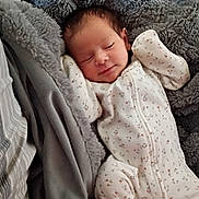Adaline joined the competition — help win amazing prizes! baby, newborn, blanket, cozy, sleeping, onesie, infant, cute, soft, fabric, texture, resting, child, person, bed, comfort, warm, wrapped, pink, gray