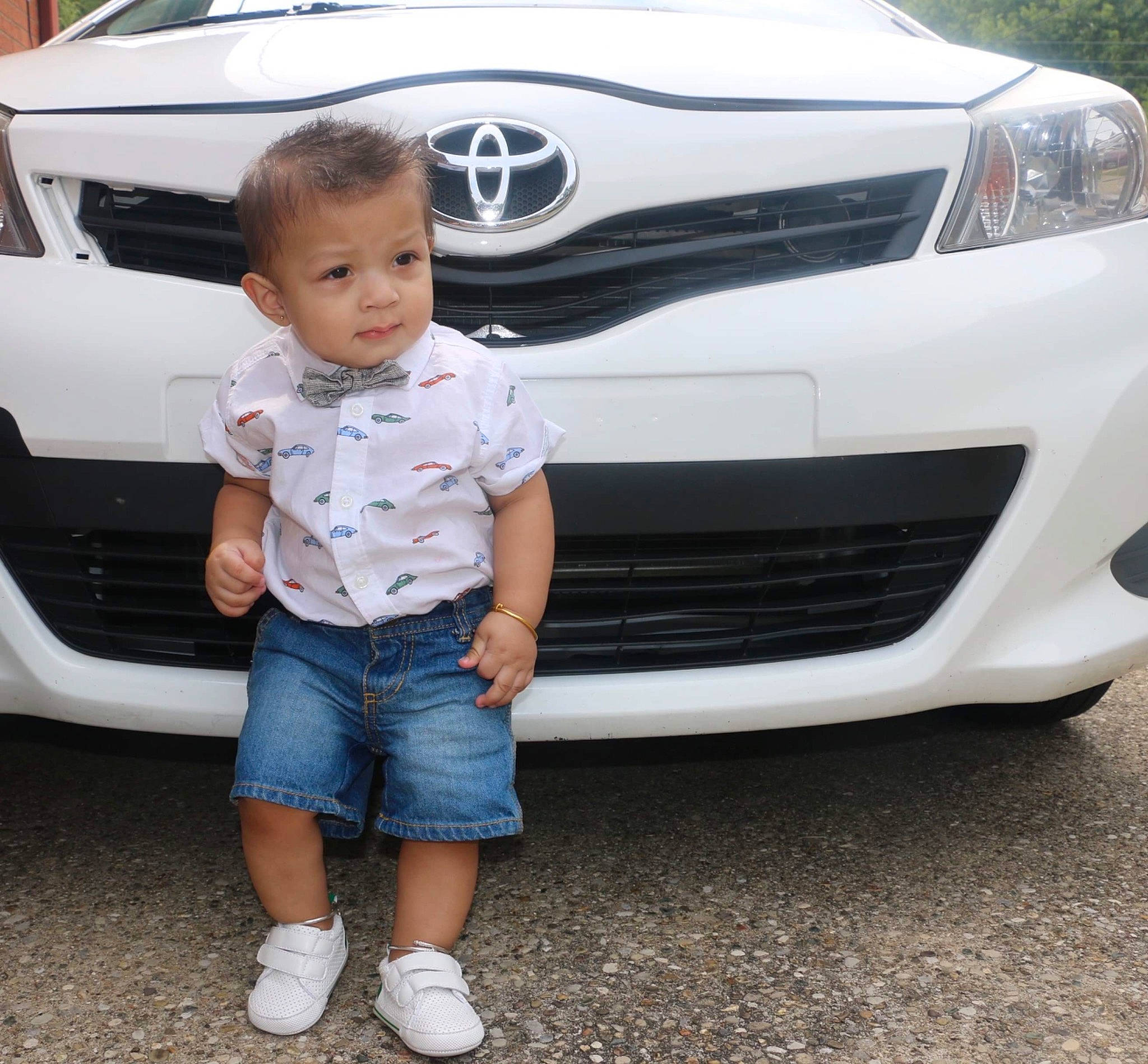 Aayansh joined the competition — help win amazing prizes! auto_part, automotive_exterior, automotive_fog_light, automotive_lighting, bumper, car, city_car, compact_car, compact_mpv, family_car, grille, hatchback, headlamp, hood, metal, minivan, person, subcompact_car, toyota, vehicle