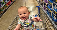 Siena joined the competition — help win amazing prizes! aisle, baby, child, family_outing, floral_clothing, grocery_store, happy, indoor, infant, laughing, paper_products, portrait, retail, shelves, shopping, shopping_cart, sitting, smiling, supermarket, toilet_paper