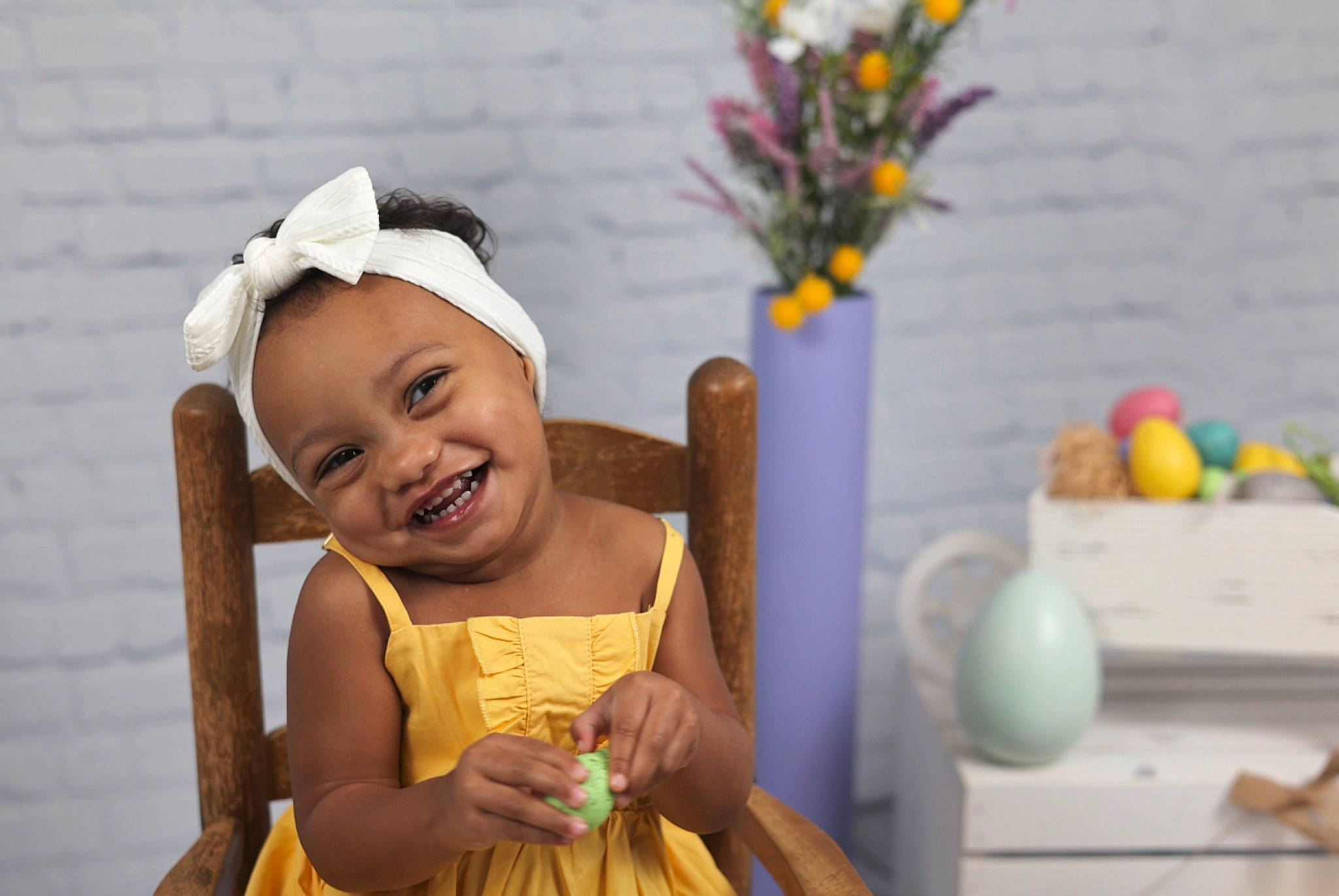 Blossom joined the competition — help win amazing prizes! baby, baby_toddler_clothing, balloon, child, dress, event, flower, fun, happy, headband, headgear, headpiece, joy, party_supply, people, person, photograph, plant, purple, smile