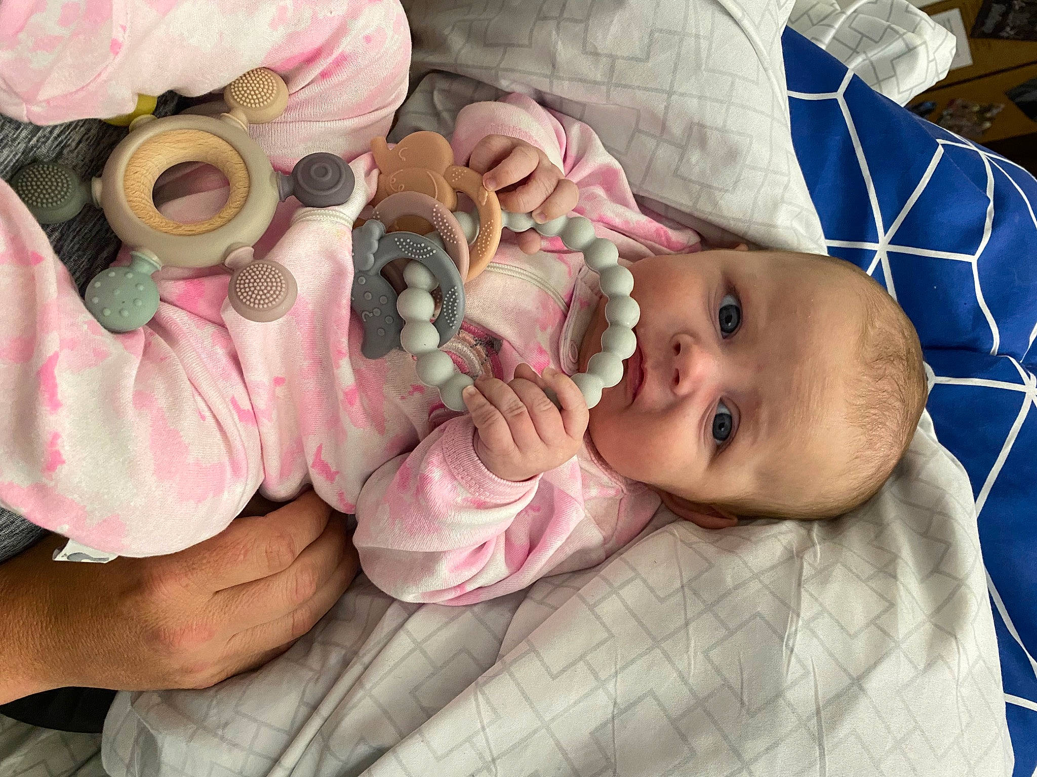 Blaire Avery joined the competition — help win amazing prizes! baby, baby_safety, baby_toddler_clothing, cheek, child, eye, eyelash, finger, head, headgear, human, linens, lip, mouth, nose, person, pink, product, skin, smile