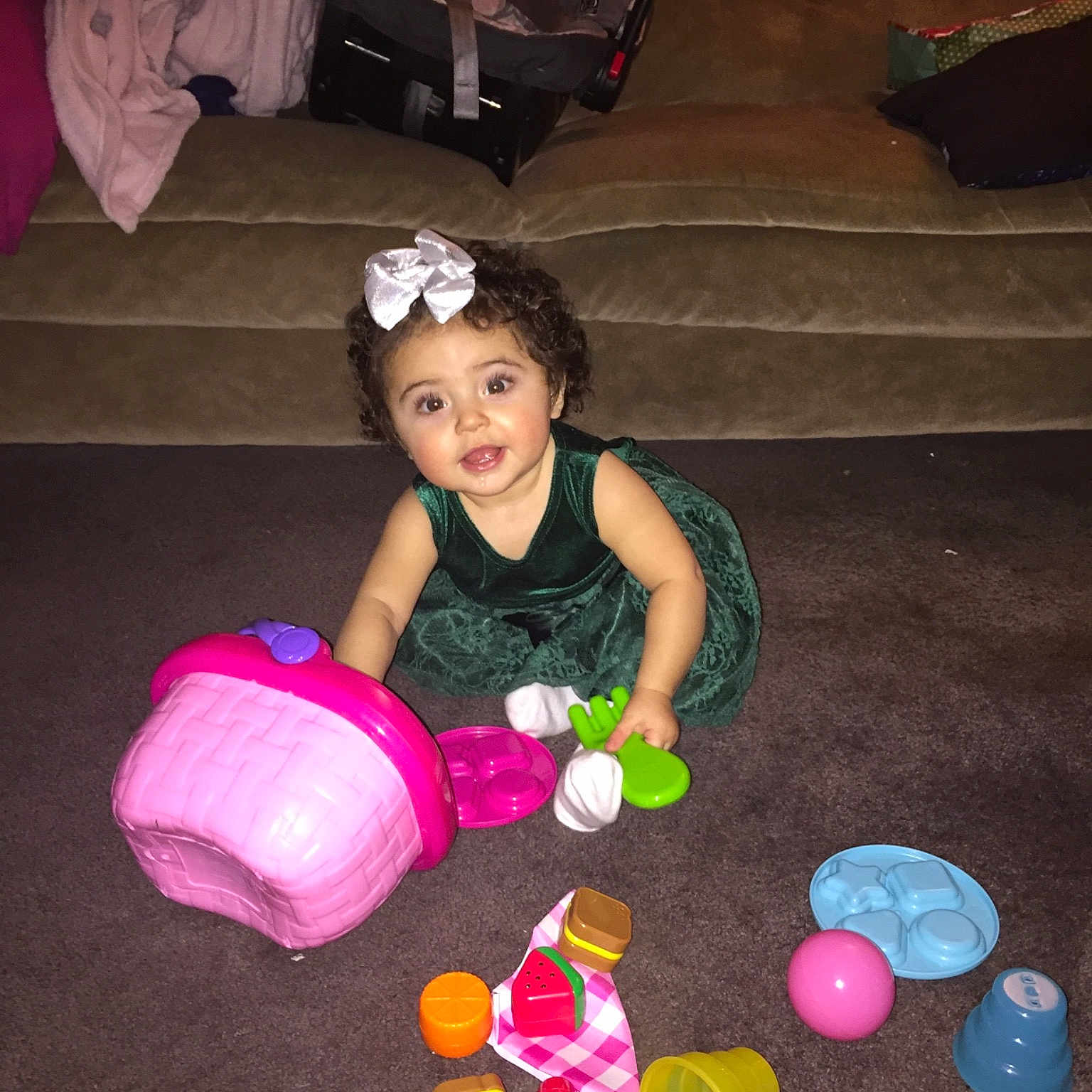 Teighan joined the competition — help win amazing prizes! child, clothing, costume, day, event, fun, girl, person, pink, play, product, sitting, smile, toddler