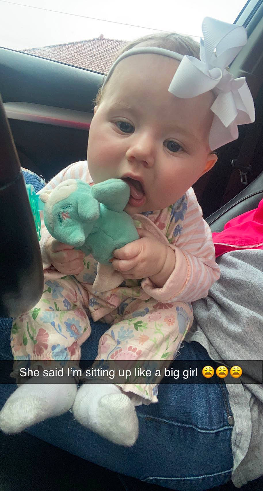 Adley joined the competition — help win amazing prizes! baby, baby_products, baby_toddler_clothing, baby_toys, beauty, cheek, child, fun, happy, pattern, person, pink, play, plush, room, sitting, skin, stuffed_toy, textile, toddler