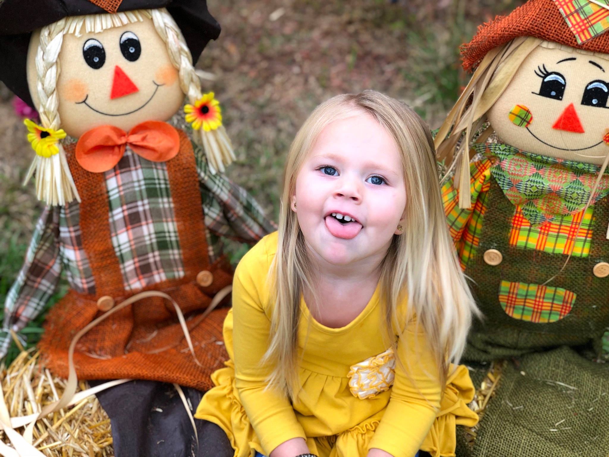 Avaclaire is registered to the contest to win money with this photo: autumn, child, doll, happy, leaf, person, photography, plant, pumpkin, puppet, scarecrow, toddler, toy, tree, trick_or_treat