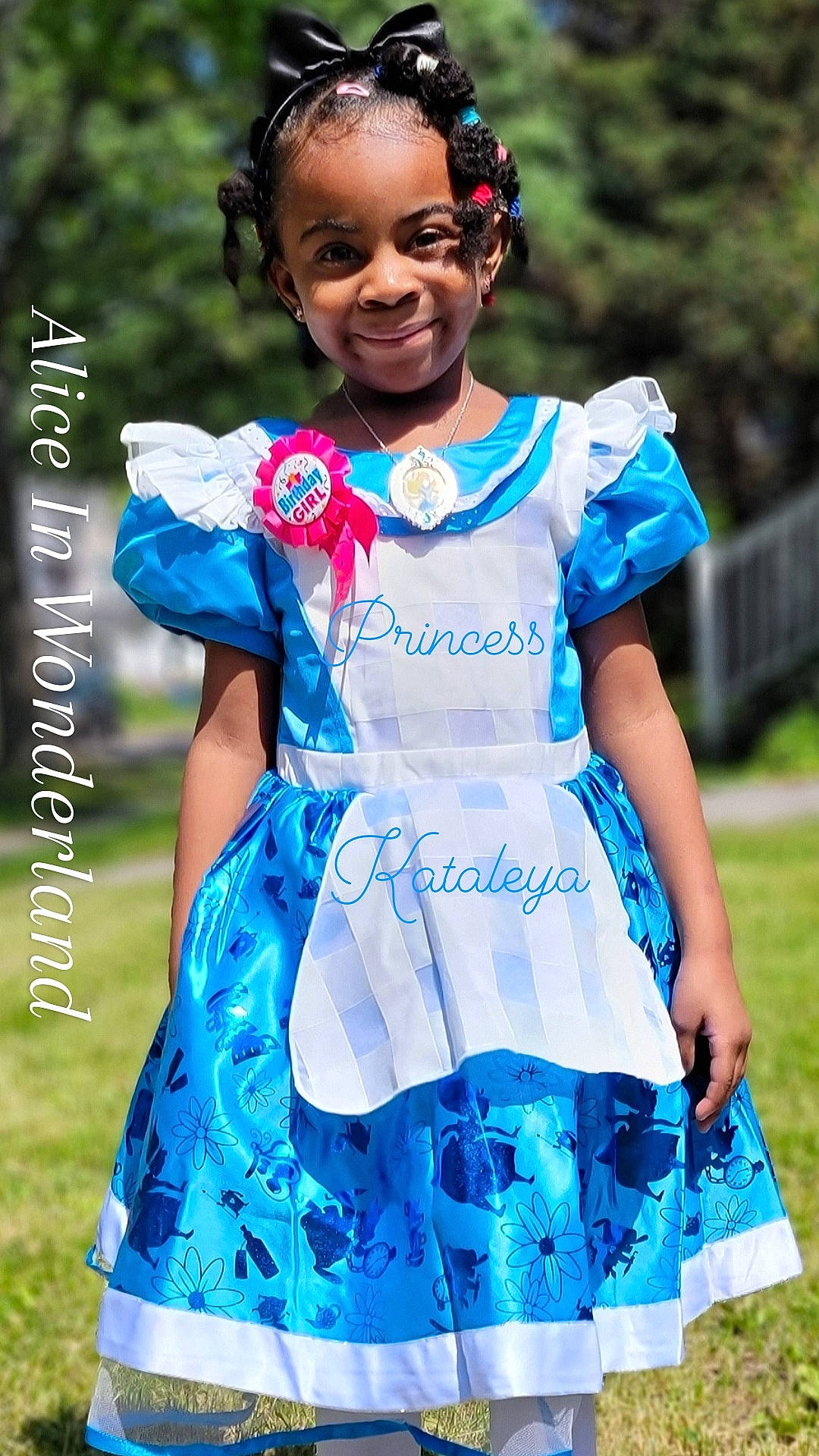 Kataleya joined the competition — help win amazing prizes! blue, child, clothing, day_dress, electric_blue, event, fashion_design, fun, glove, grass, green, happy, jewellery, joy, one_piece_garment, person, sleeve, smile, summer, toddler