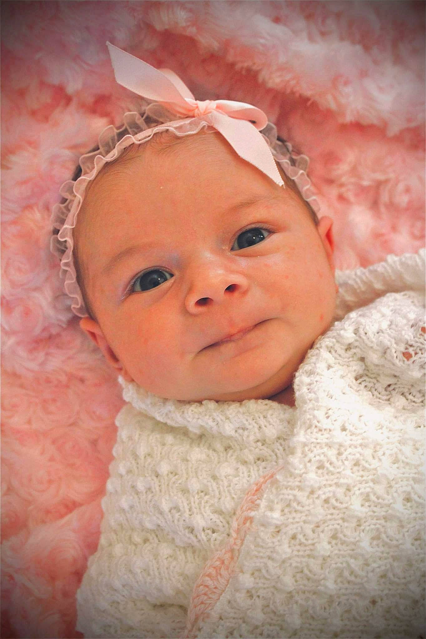 Mallorie Butler is registered to the contest to win money with this photo: baby, baby_toddler_clothing, cheek, chin, clothing, comfort, eye, eyebrow, face, fun, happy, headgear, human_body, iris, lip, nose, person, pink, skin, smile