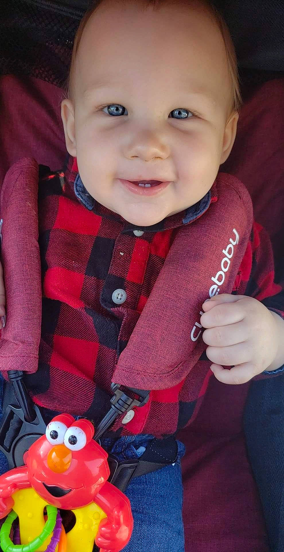 Jadyn joined the competition — help win amazing prizes! arm, baby_toddler_clothing, cheek, face, facial_expression, hand, head, joy, lip, mouth, nose, orange, organ, outerwear, person, photograph, product, skin, sleeve, smile