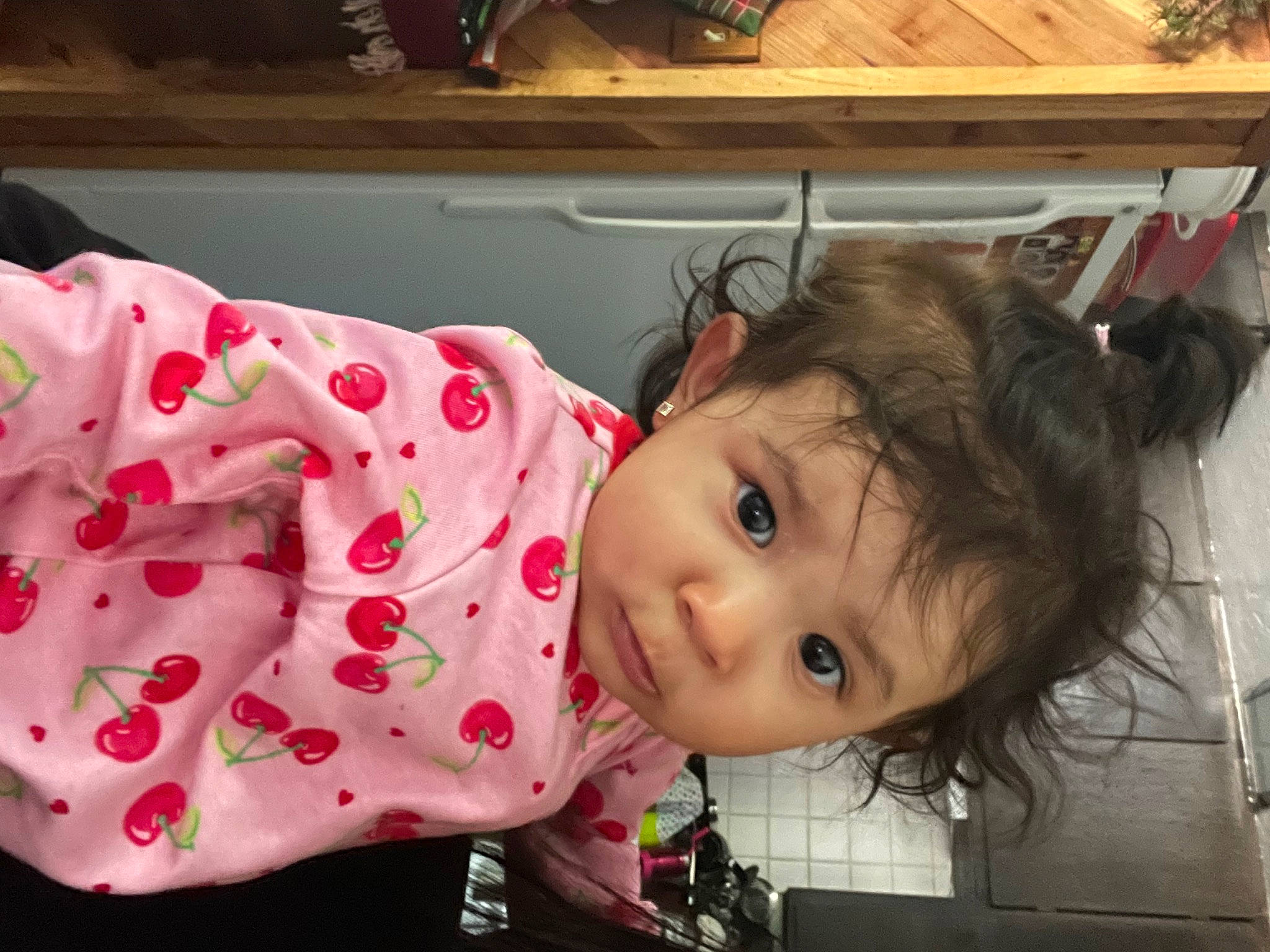 Lilly joined the competition — help win amazing prizes! baby, baby_toddler_clothing, cheek, child, eye, eyelash, face, fun, happy, lip, magenta, mouth, nightwear, nose, pattern, person, room, skin, sleeve, smile