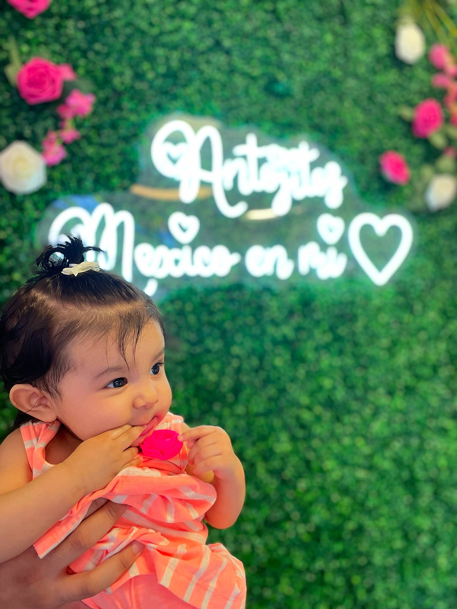 Lilly joined the competition — help win amazing prizes! adaptation, baby_toddler_clothing, child, flash_photography, font, gesture, grass, green, groundcover, happy, leaf, morning, nature, organism, people_in_nature, person, petal, pink, plant, summer