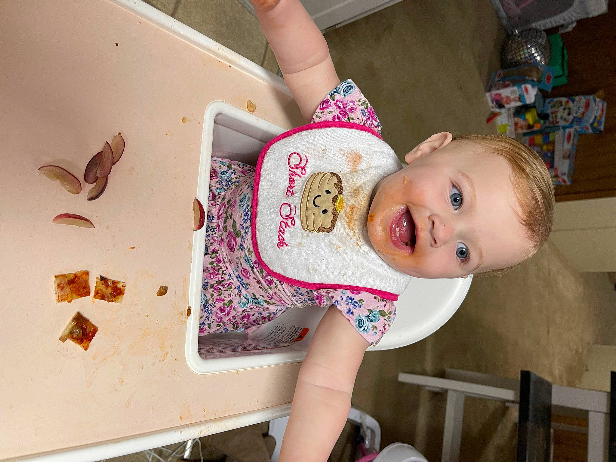 Emery joined the competition — help win amazing prizes! arthropod, baby, baby_products, baby_toddler_clothing, butterfly, cheek, child, doll, fun, happy, insect, pattern, person, pink, pollinator, room, skin, smile, toddler, toy