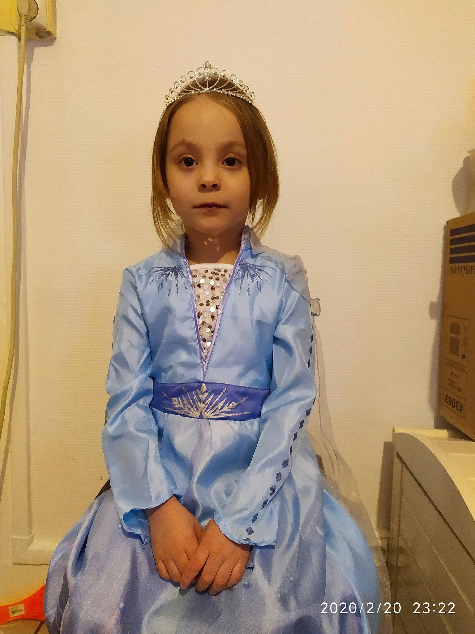 Adaline participe au concours pour gagner de l'argent avec cette photo : child, doll, dress, furniture, head, headpiece, person, sitting, toddler