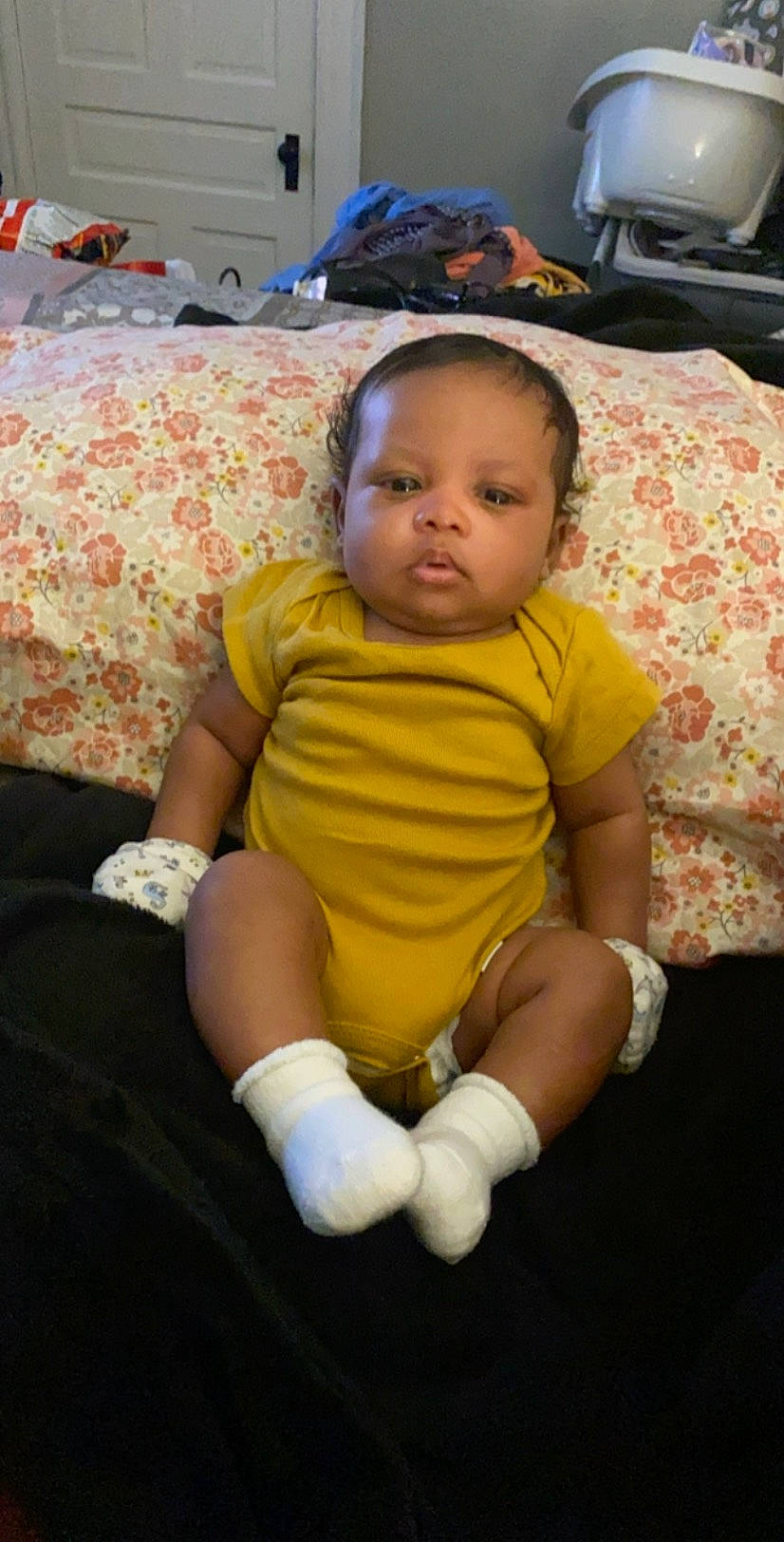 Joelle joined the competition — help win amazing prizes! baby, cheek, child, person, sitting, skin, smile, thumb, toddler