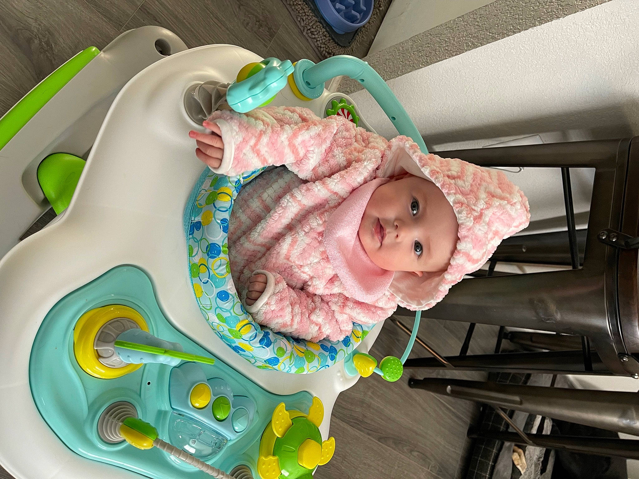 Ellie joined the competition — help win amazing prizes! baby, baby_carriage, baby_products, baby_safety, baby_toddler_clothing, baby_toys, child, cradle, dishware, hat, headwear, infant_bed, linens, person, pink, room, smile, sweetness, toddler, toy