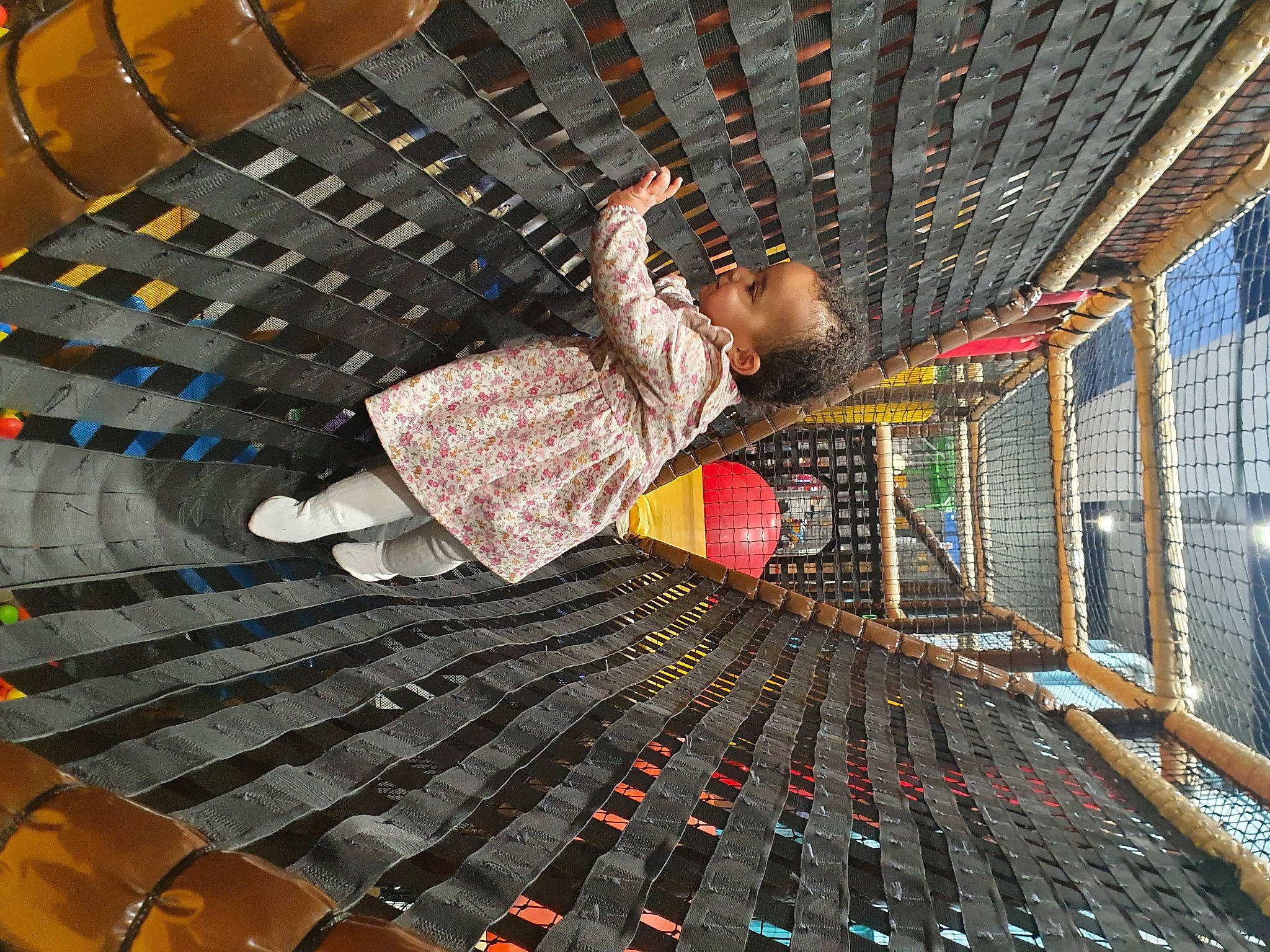 Aaliyah a rejoint le concours — aidez-le/la à gagner de superbes lots ! ball, ceiling, chain_link_fencing, composite_material, flash_photography, flooring, fun, handrail, leisure, mesh, metal, net, pattern, person, space, stairs, steel, symmetry, wire_fencing