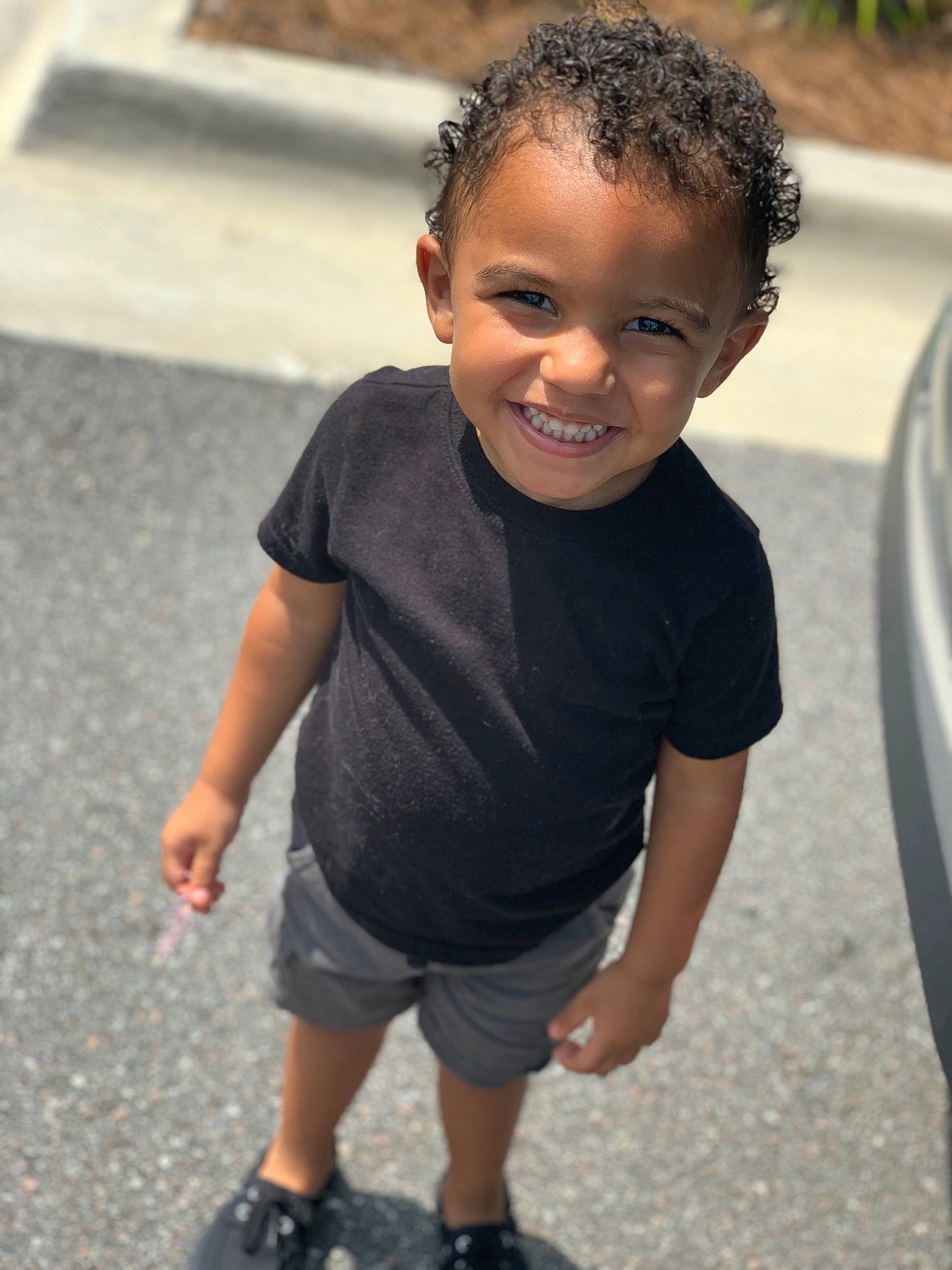 Jermon joined the competition — help win amazing prizes! asphalt, child, chin, face, fun, happy, head, human_body, joint, joy, neck, person, plant, shorts, shoulder, skin, sleeve, smile, street_fashion, t_shirt