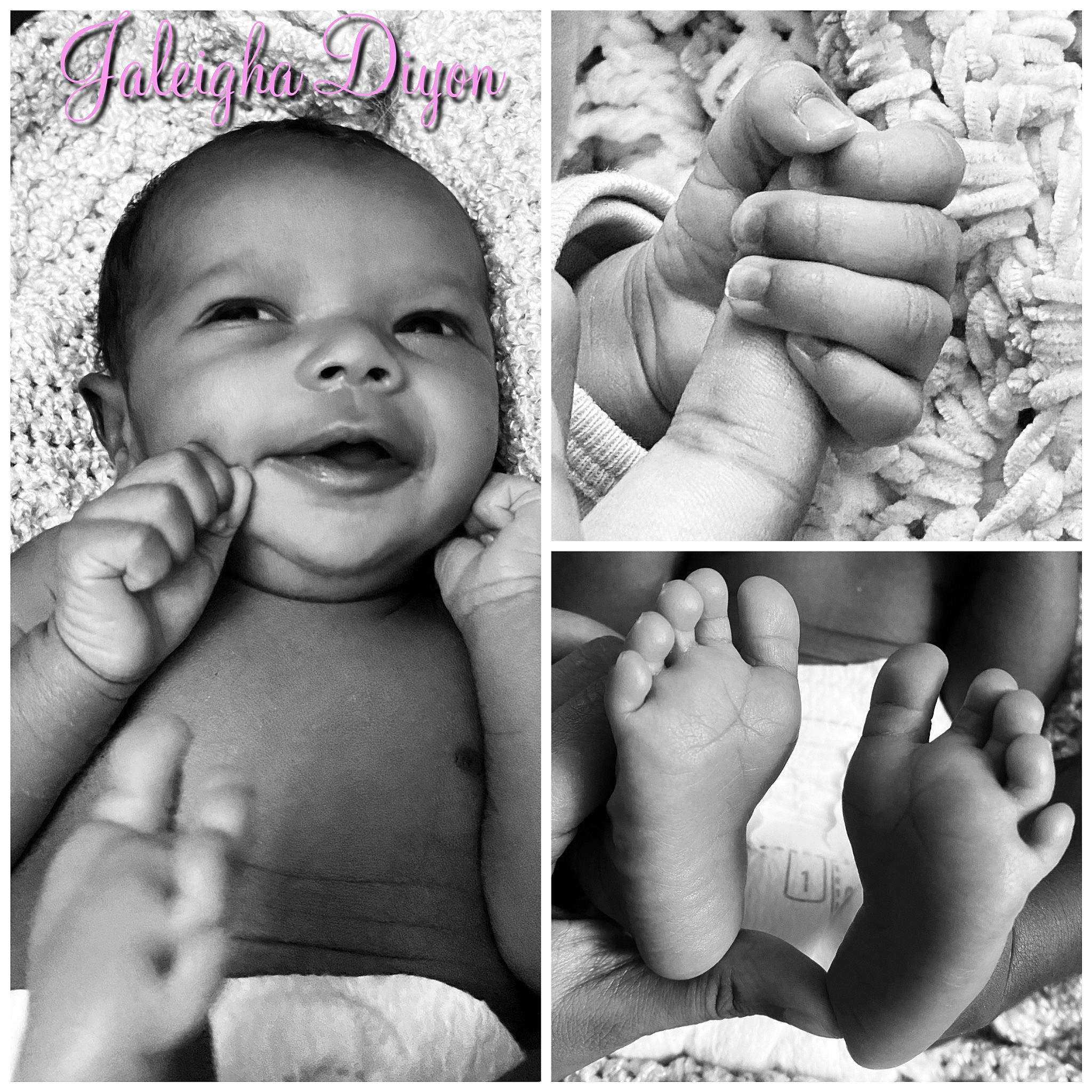 Jaleigha is registered to the contest to win money with this photo: adaptation, baby, black, cheek, eyelash, finger, font, gesture, hand, happy, monochrome_photography, mouth, nail, people, person, photograph, skin, smile, thumb, toddler