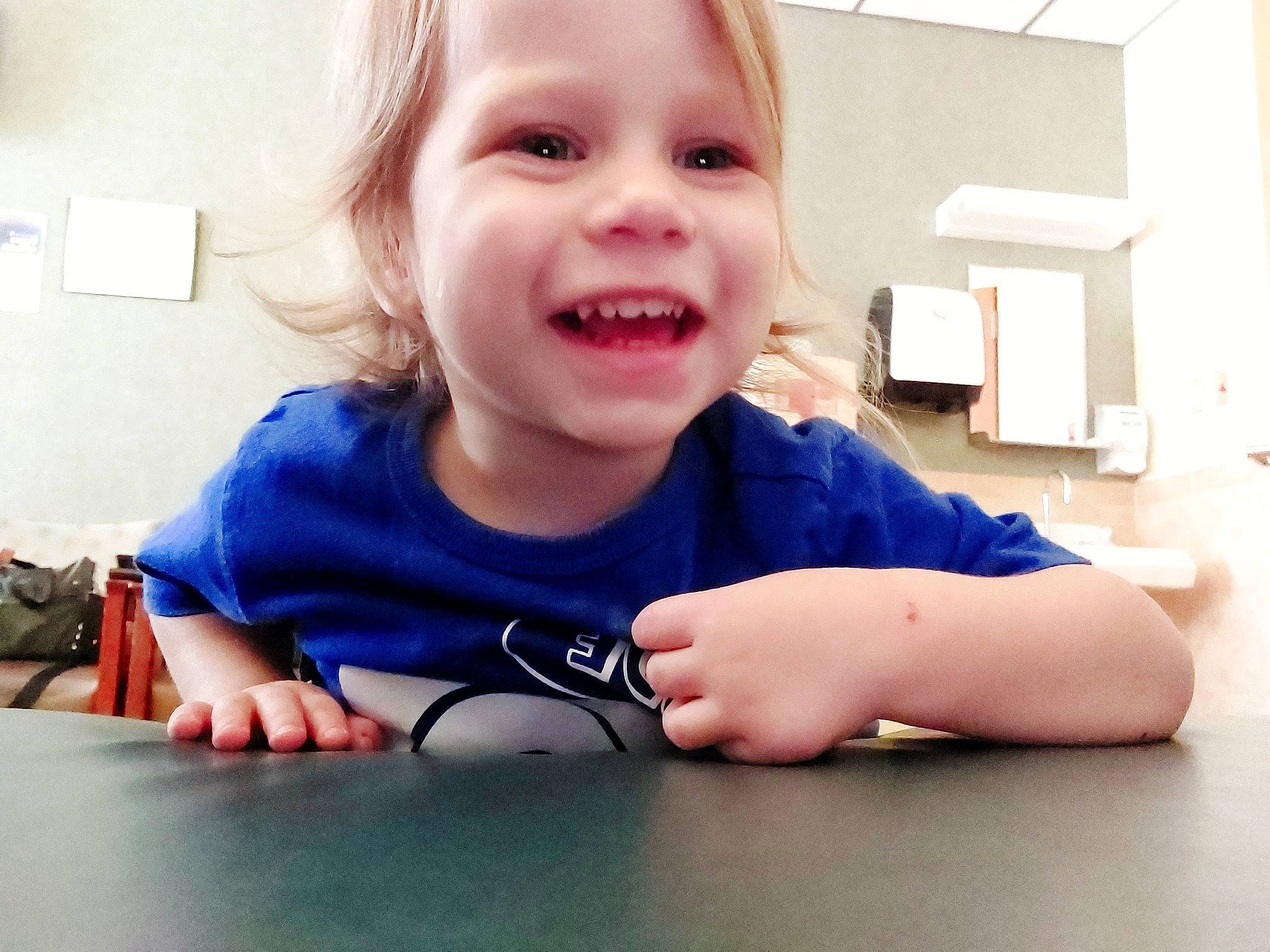 Tyler joined the competition — help win amazing prizes! baby, baby_toddler_clothing, cheek, eyebrow, facial_expression, finger, fun, gesture, happy, iris, joy, lip, mouth, nose, person, skin, sleeve, smile, standing, table