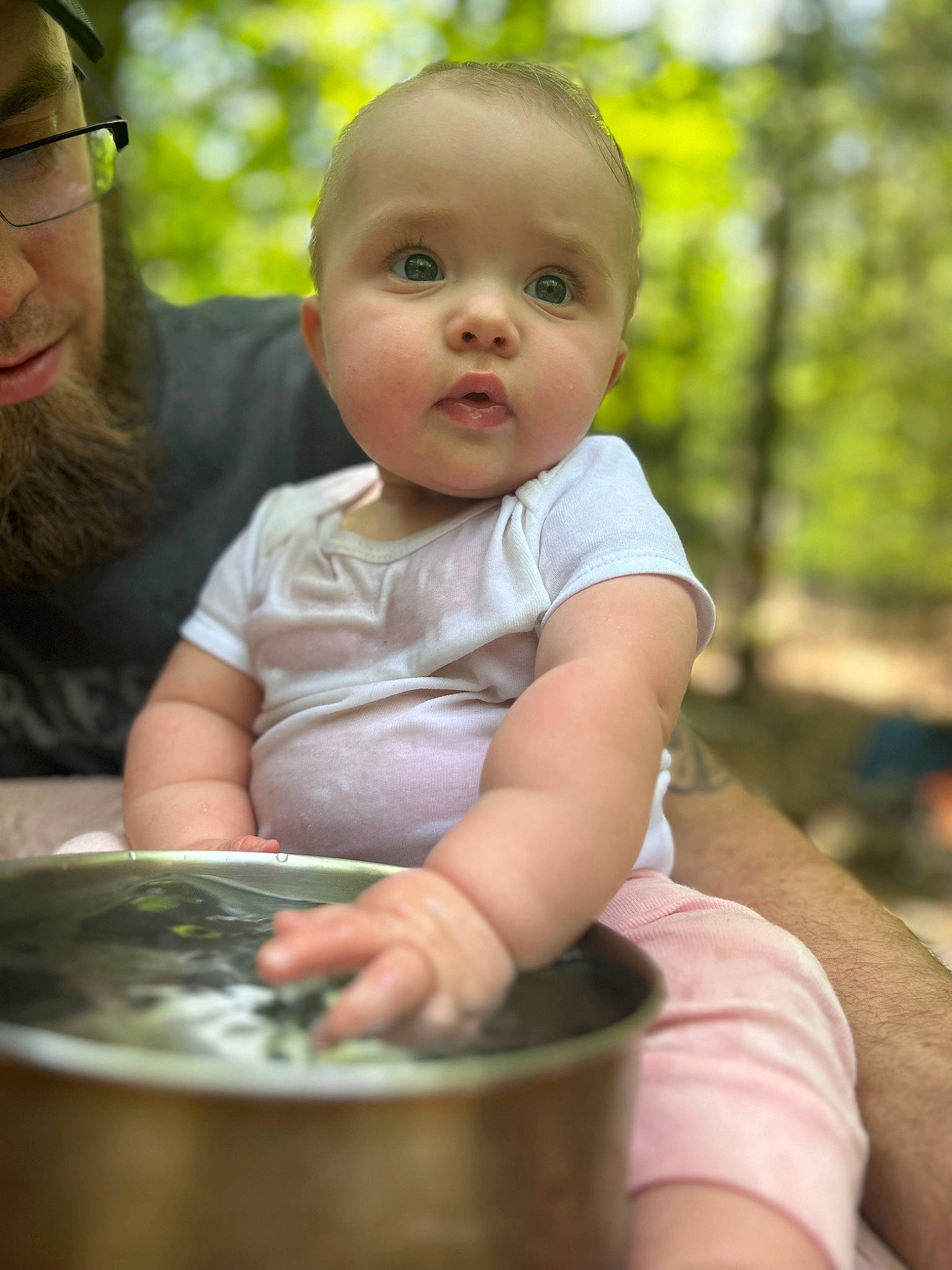 Frankie is registered to the contest to win money with this photo: baby, baby_toddler_clothing, beard, cap, cheek, child, face, finger, fun, glasses, grass, happy, hat, leisure, people_in_nature, person, recreation, sitting, smile, toddler