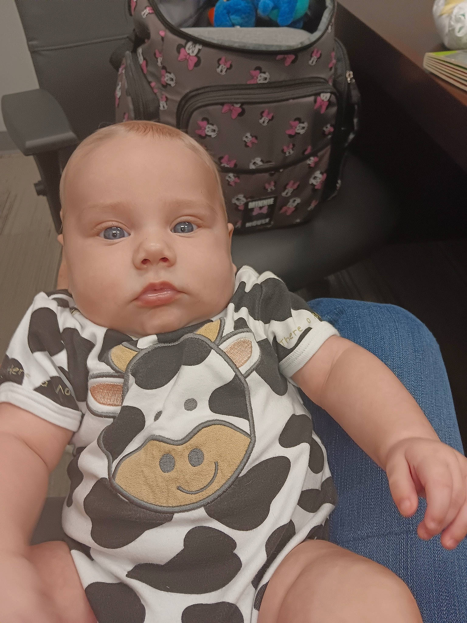 Bradley joined the competition — help win amazing prizes! baby, baby_products, baby_toddler_clothing, bag, baggage, black, cheek, child, comfort, eye, happy, luggage_and_bags, pattern, person, room, sitting, skin, sleeve, suitcase, thigh