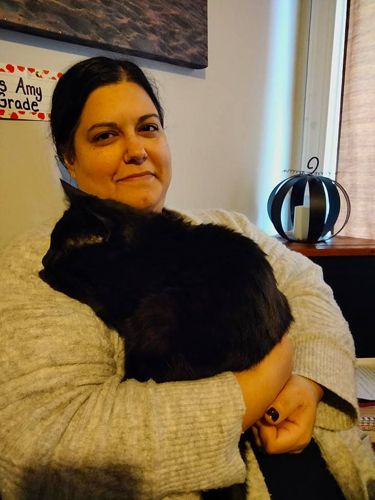 Zeus joined the competition — help win amazing prizes! abdomen, arm, black_hair, carnivore, cat, comfort, companion_dog, dog_breed, felidae, fun, fur, gesture, happy, hug, long_hair, shoulder, sitting, small_to_medium_sized_cats, smile, whiskers