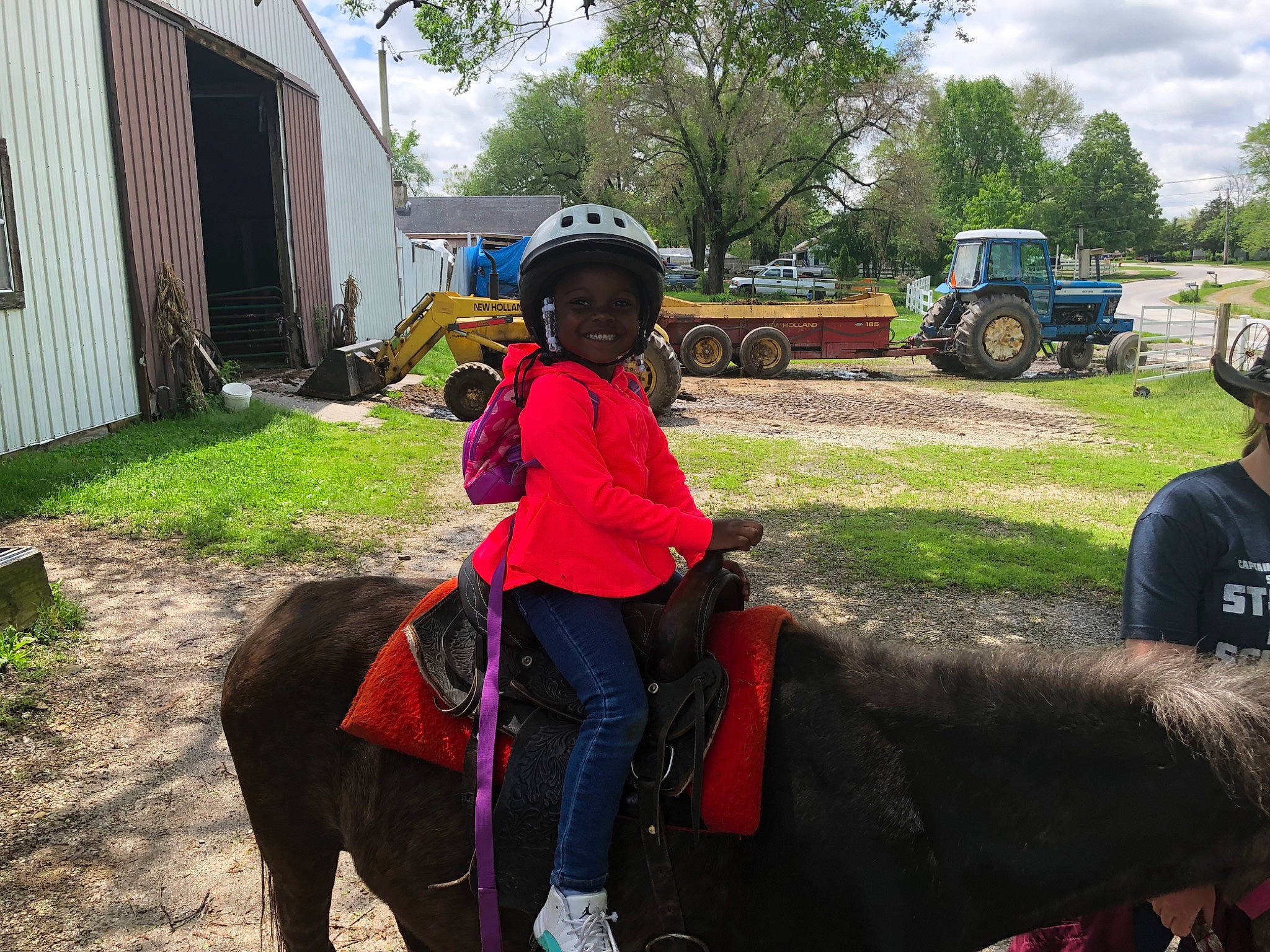 Nyla is registered to the contest to win money with this photo: animal_sports, bridle, child, equestrianism, horse, horse_supplies, horse_tack, joy, landscape, mare, mode_of_transport, pack_animal, person, plant, ranch, recreation, rein, rural_area, stallion, trail_riding