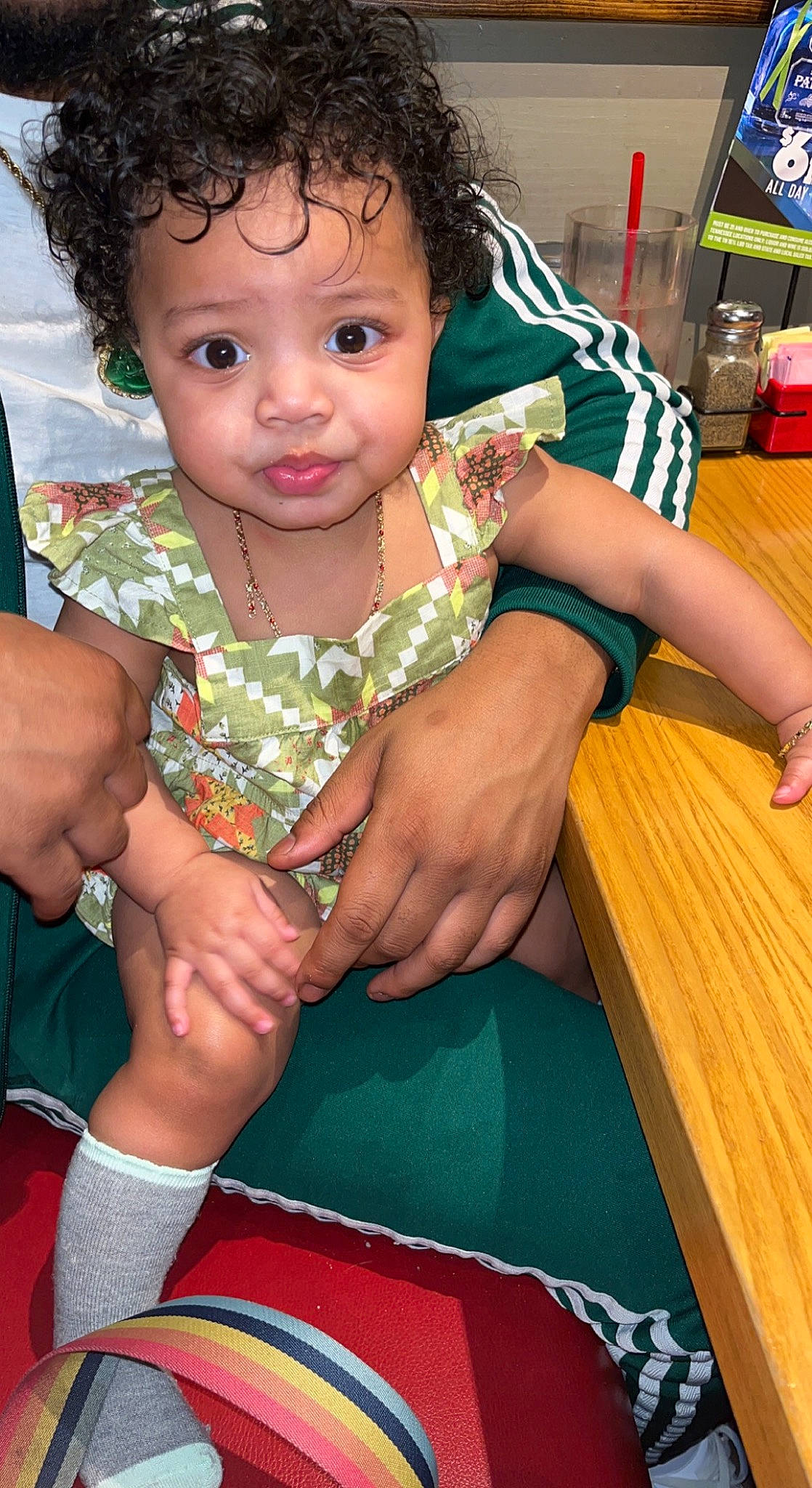 Ammarie is registered to the contest to win money with this photo: baby, baby_toddler_clothing, cheek, child, chin, event, eye, finger, fun, gesture, hand, happy, leisure, nail, person, play, sitting, skin, thumb, toddler