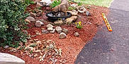 Nalla is registered to the contest to win money with this photo: architecture, backyard, building, grass, jar, nature, outdoors, path, plant, planter, pottedplant, pottery, shelter, slate, soil, tree, vase, vegetation, walkway, yard