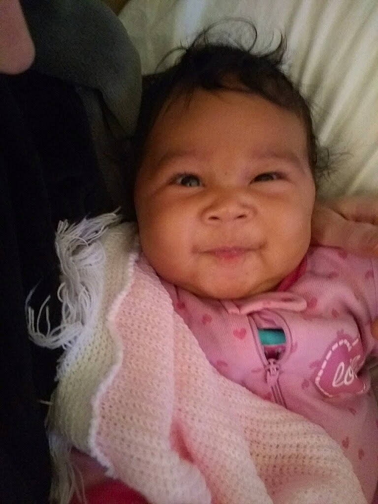 Leilanni is registered to the contest to win money with this photo: baby, baby_toddler_clothing, cheek, chin, comfort, eye, eyebrow, eyelash, facial_expression, forehead, hair, head, iris, lip, mouth, neck, nose, person, skin, sleeve