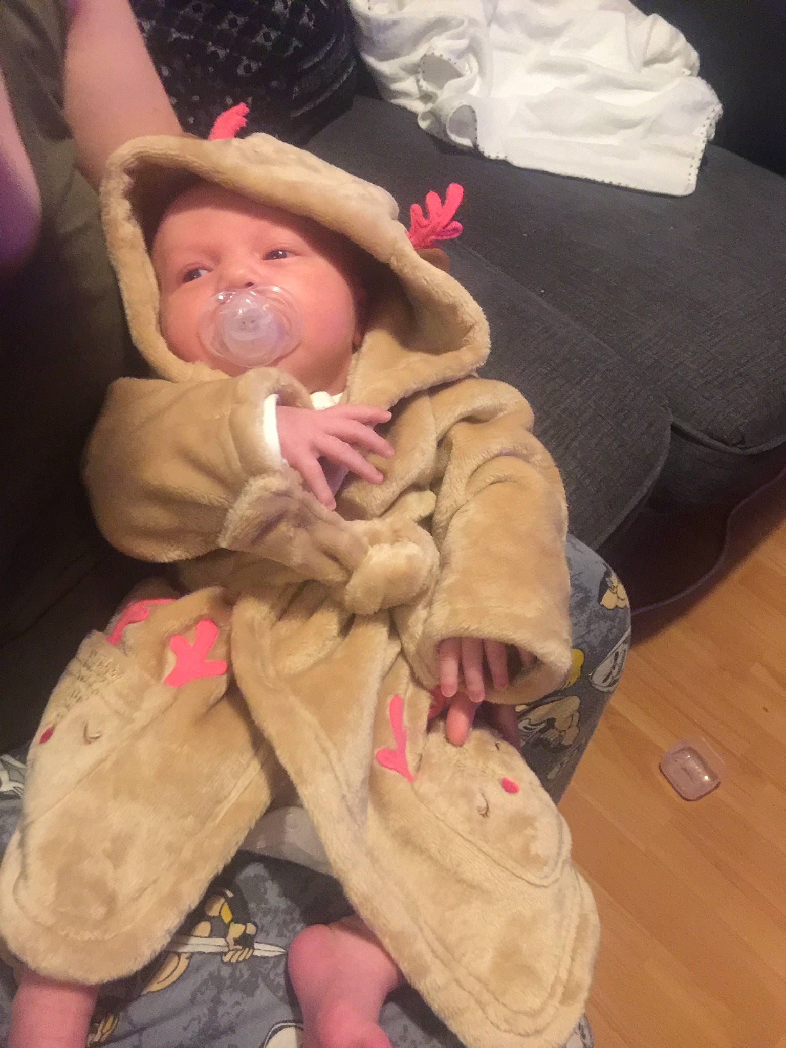 Hayley is registered to the contest to win money with this photo: baby, cheek, child, fun, person, pink, sitting, skin, toddler, vacation