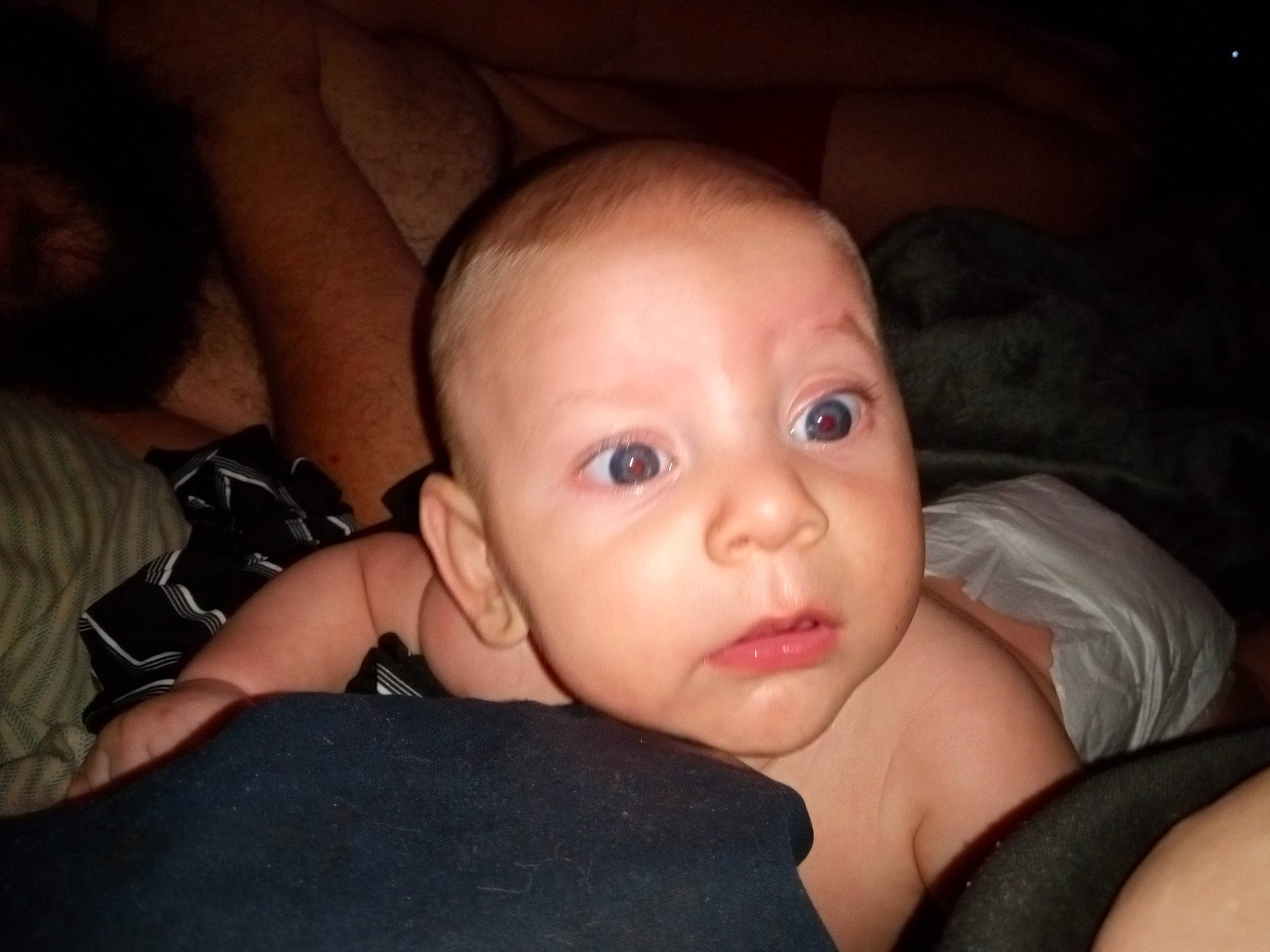 Dana is registered to the contest to win money with this photo: arm, baby, cheek, comfort, cool, ear, eyelash, flash_photography, happy, iris, lip, mouth, nail, neck, nose, person, skin, smile, thumb, toddler