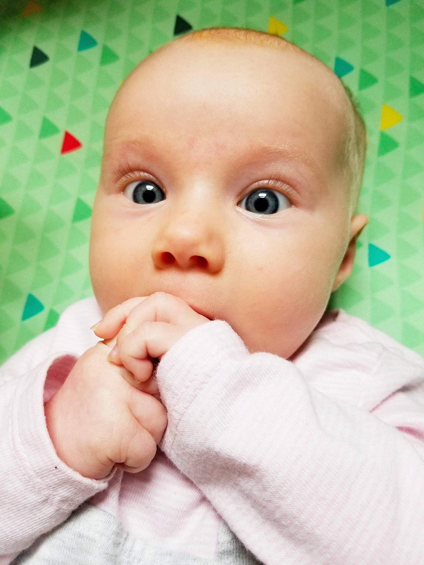 Emmylou joined the competition — help win amazing prizes! cheek, child, close_up, eye, face, finger, hand, head, infant, lip, mouth, nose, person, product, skin, smile, toddler