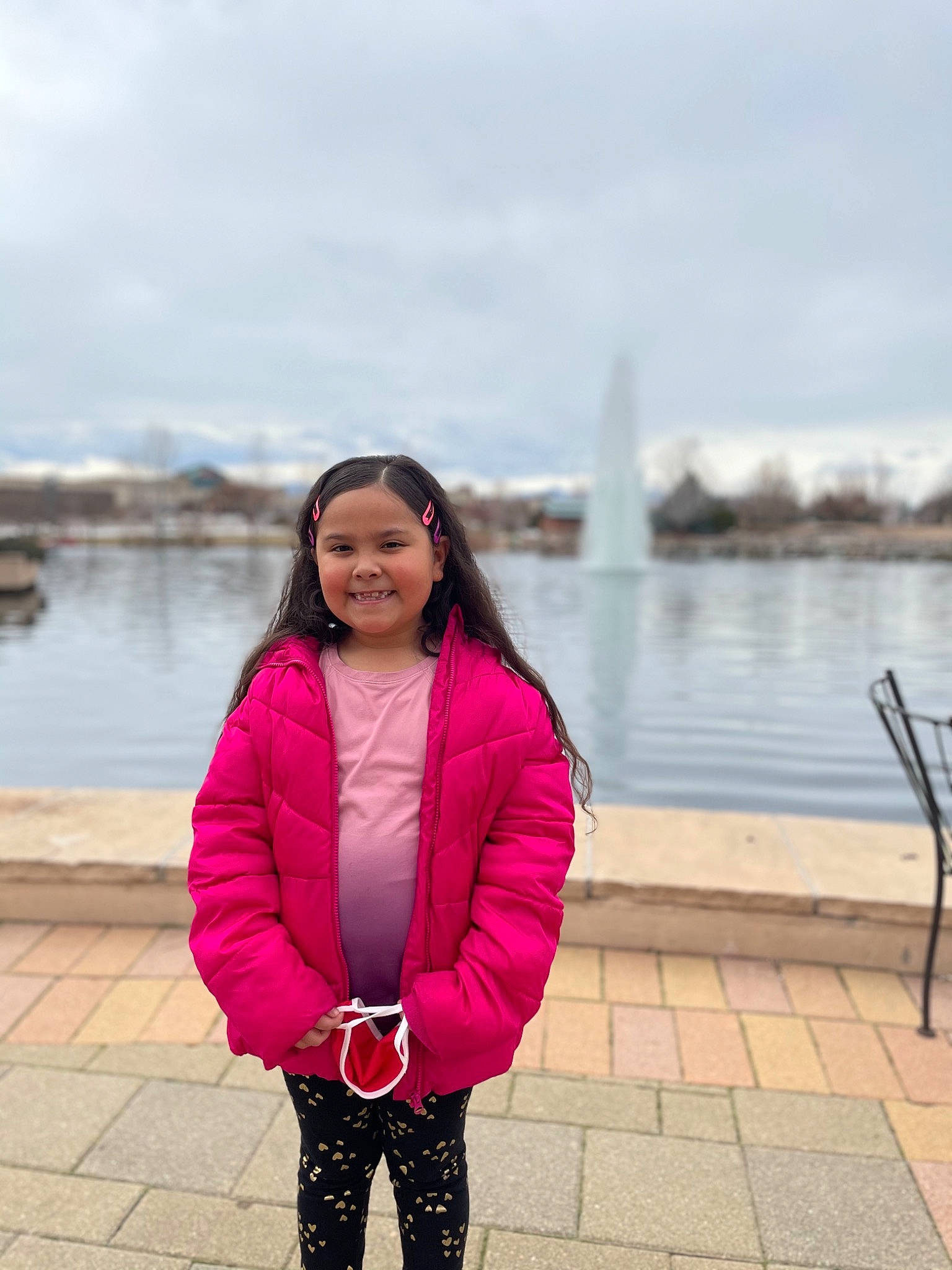 Annaliese joined the competition — help win amazing prizes! black_hair, city, cloud, cool, flash_photography, happy, joy, lake, leisure, lip, long_hair, magenta, outerwear, person, pink, shoulder, sky, sleeve, smile, street_fashion