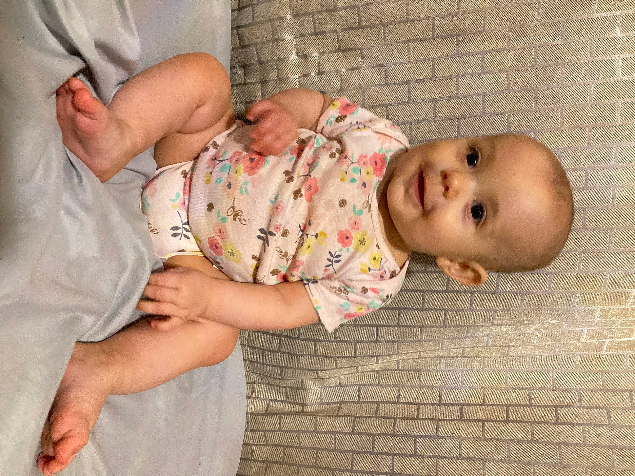 Madelyn joined the competition — help win amazing prizes! adaptation, arm, baby, baby_toddler_clothing, cheek, clothing, comfort, eye, facial_expression, finger, hand, human_body, joint, joy, mouth, person, skin, smile, stomach, toddler