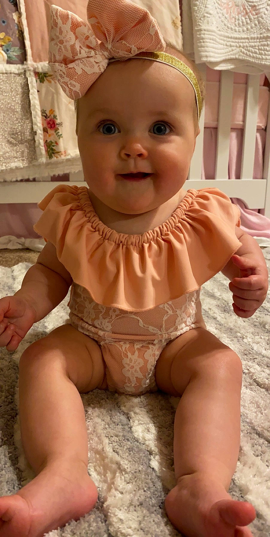 Alyvia joined the competition — help win amazing prizes! baby, baby_toddler_clothing, cheek, child, diaper, joy, leg, person, sitting, toddler