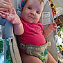 Zayleigh is registered to the contest to win money with this photo: baby, infant, child, baby_seat, pink_shirt, harness, turtle_design, toys, indoor, playful, curious, smiling, person, seat, childcare, young_child, cute, home, comfort, expression